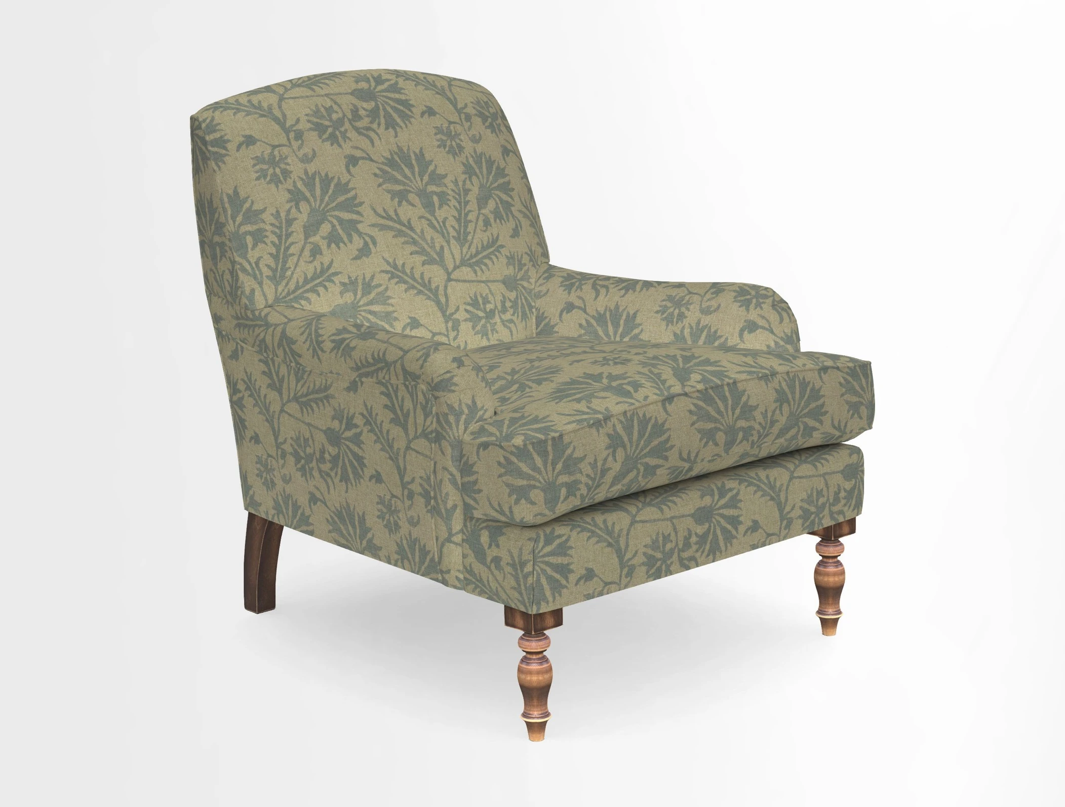 Lyndhurst Chair in V&A Threads of India Opulent-Velvets Lahore Dynasty Slate