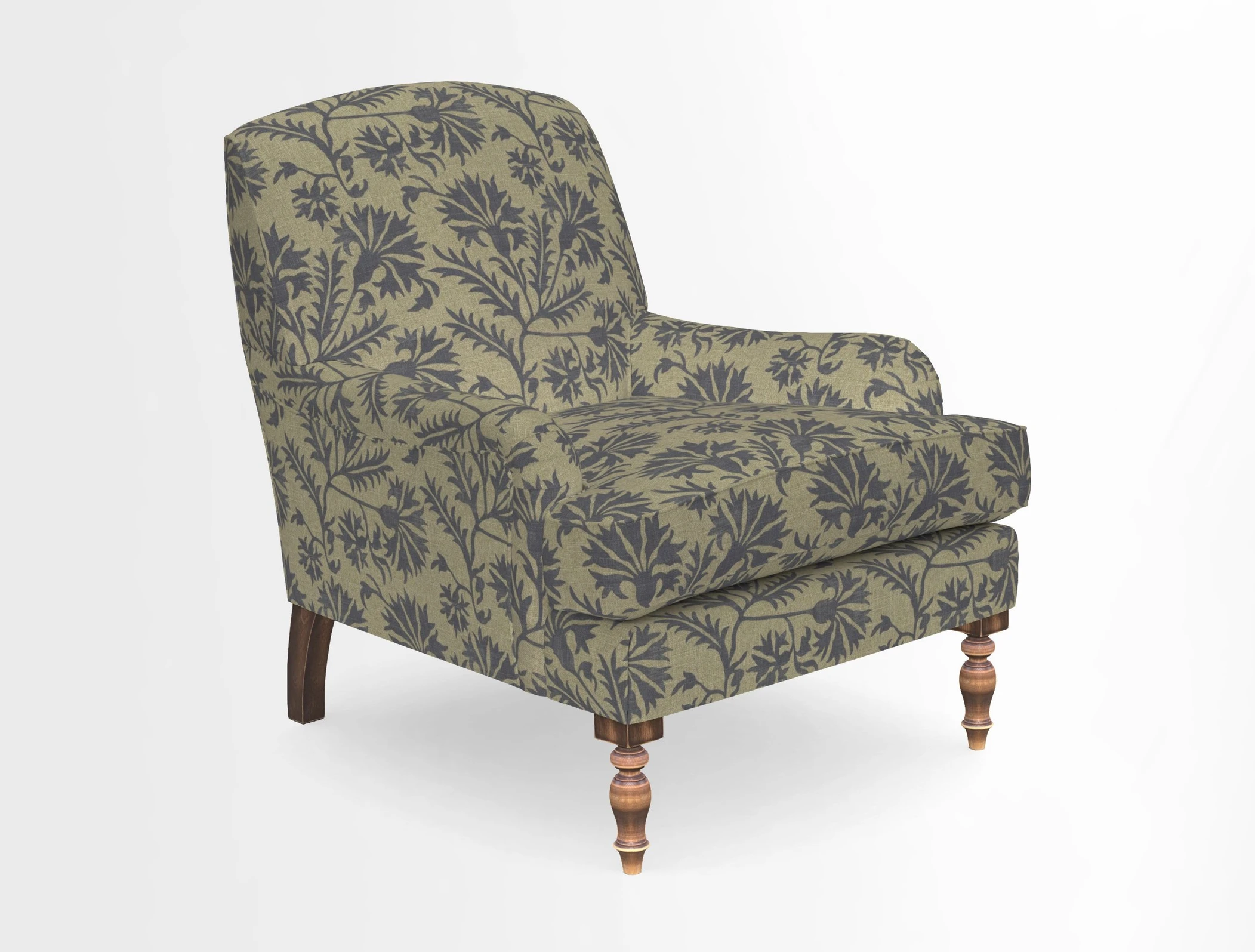 Lyndhurst Chair in V&A Threads of India Opulent-Velvets Lahore Dynasty Slate