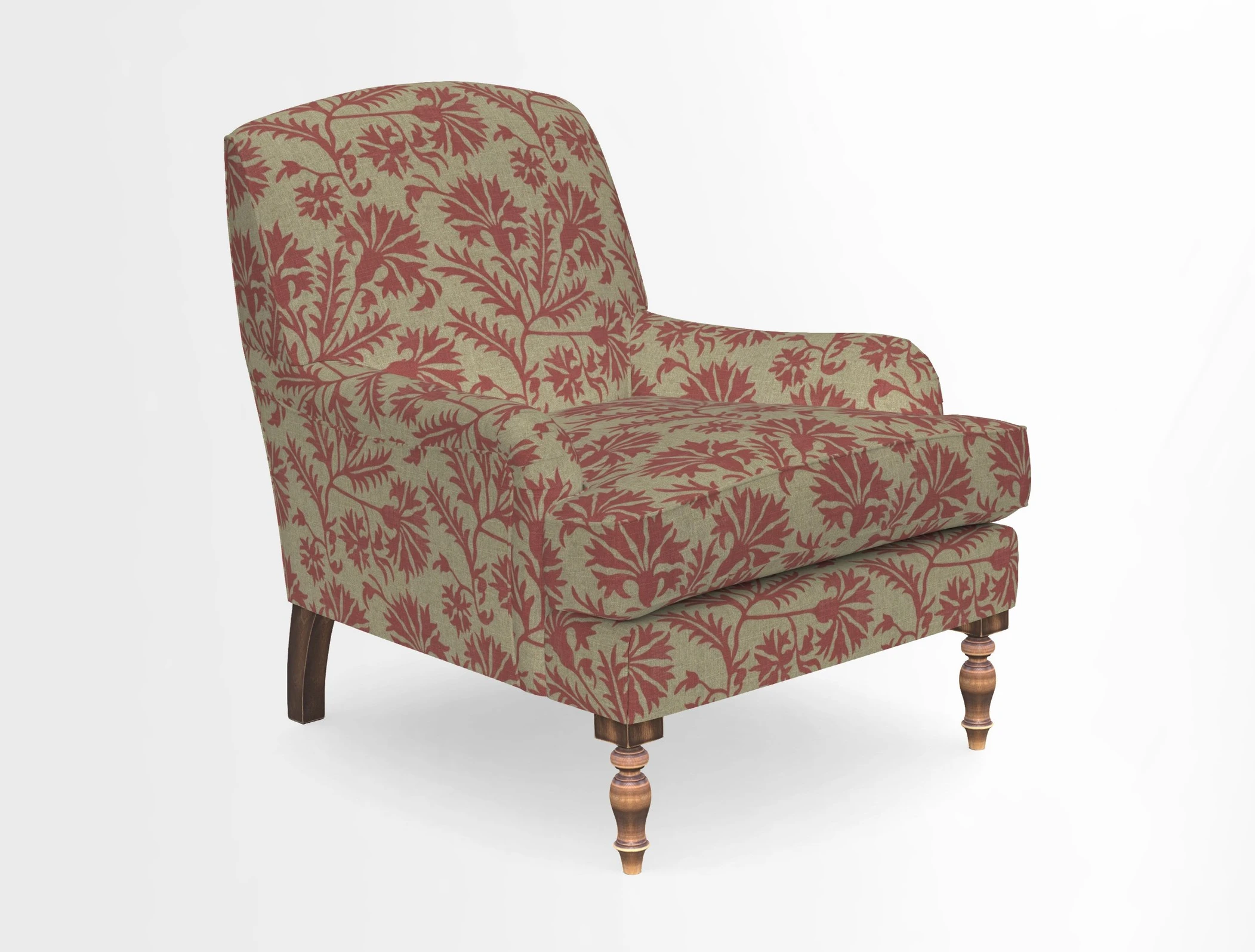 Lyndhurst Chair in V&A Threads of India Opulent-Velvets Lahore Dynasty Slate