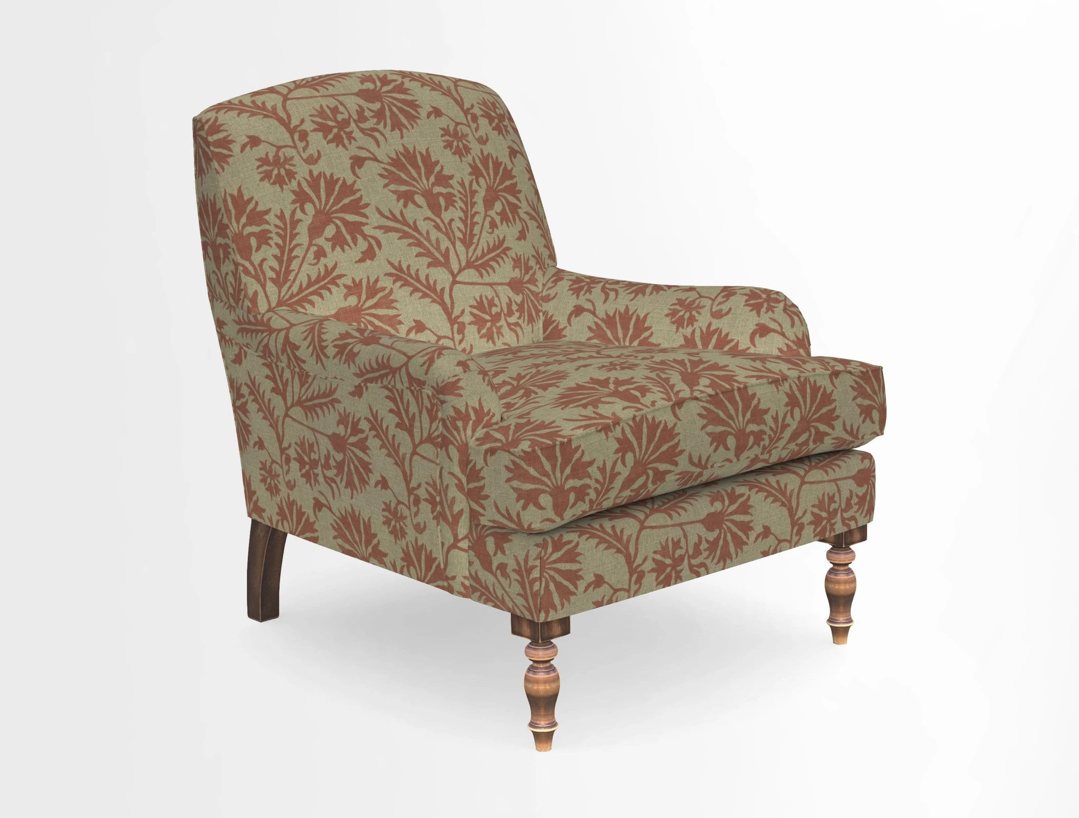 Lyndhurst Chair in V&A Threads of India Opulent-Velvets Lahore Dynasty Slate