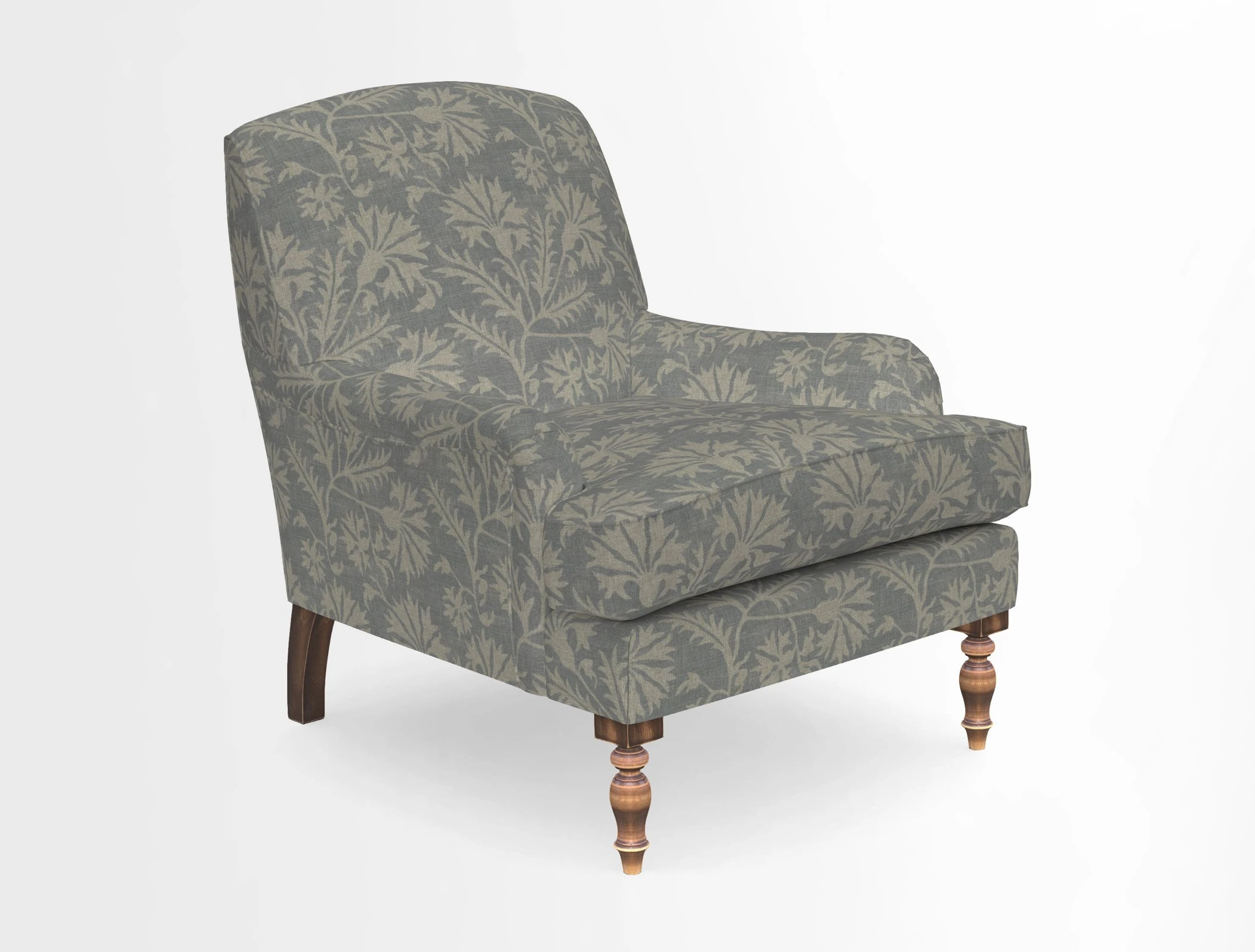 Lyndhurst Chair in V&A Threads of India Opulent-Velvets Lahore Dynasty Slate