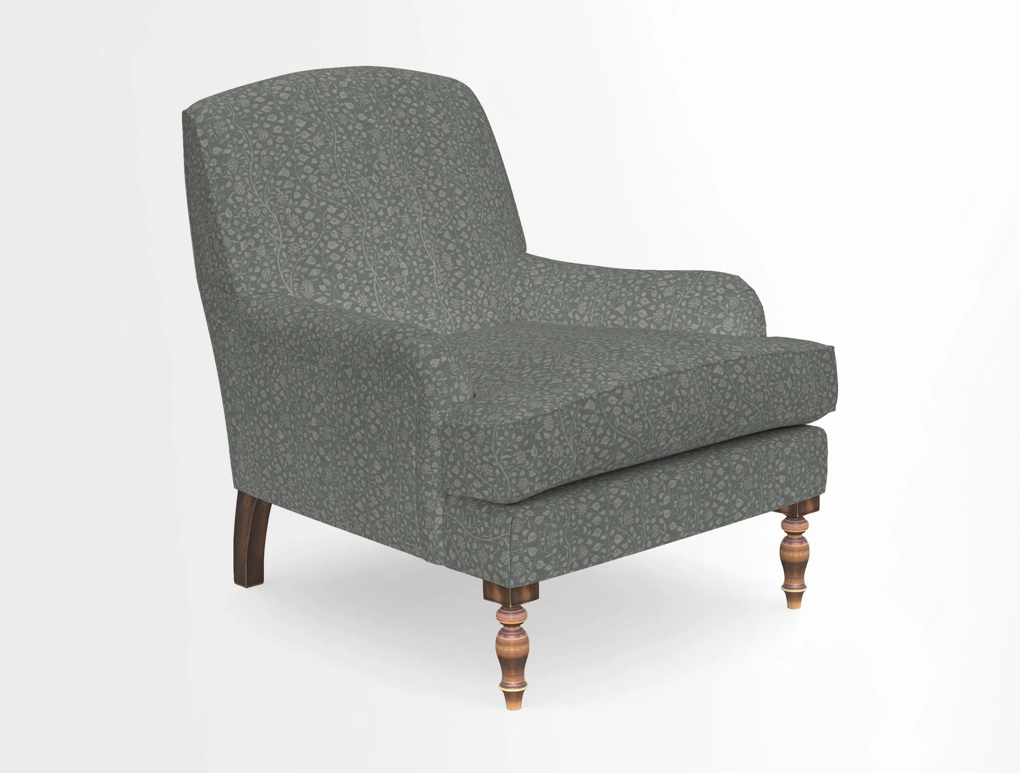 Lyndhurst Chair in V&A Threads of India Opulent-Velvets Lahore Dynasty Slate