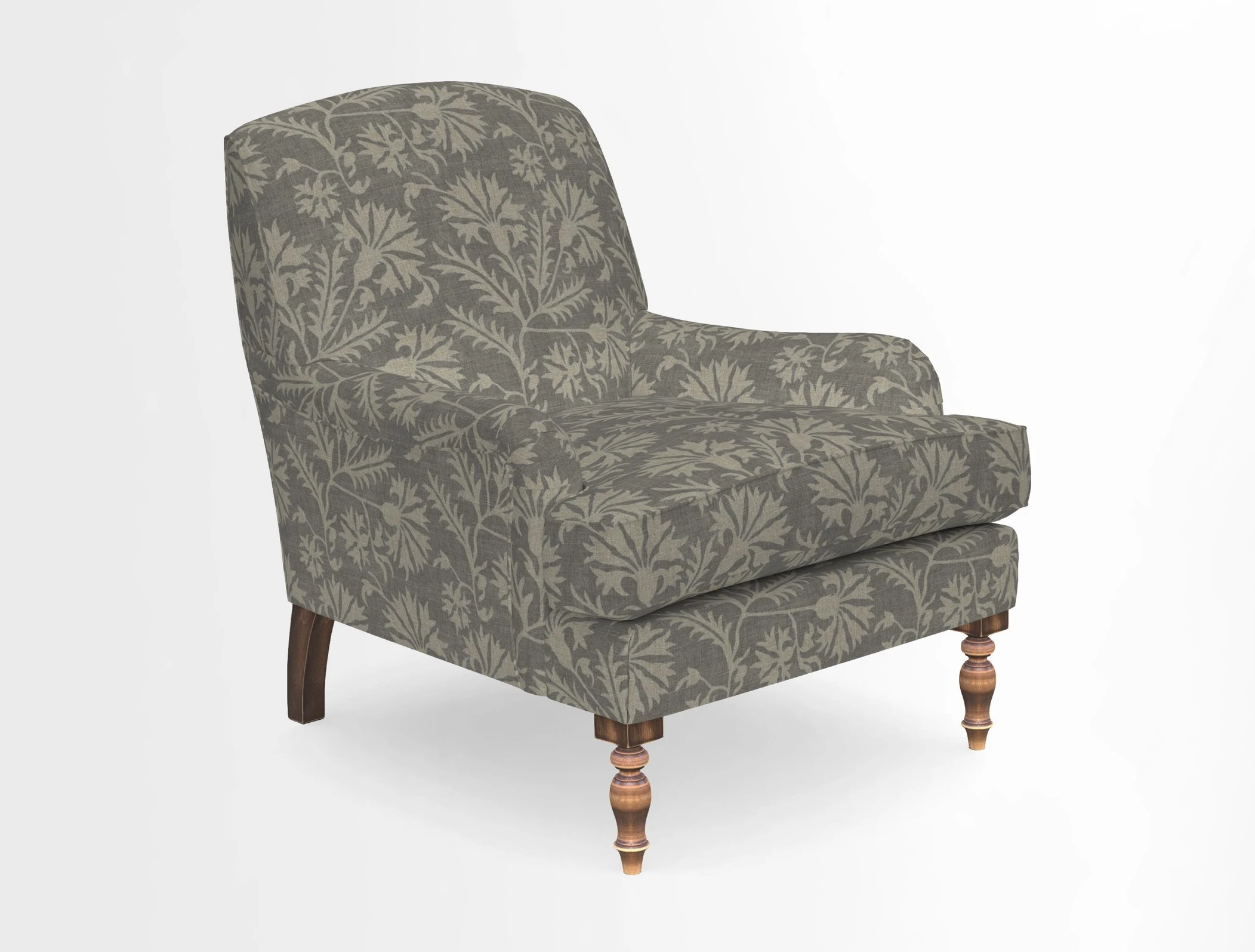 Lyndhurst Chair in V&A Threads of India Opulent-Velvets Lahore Dynasty Slate