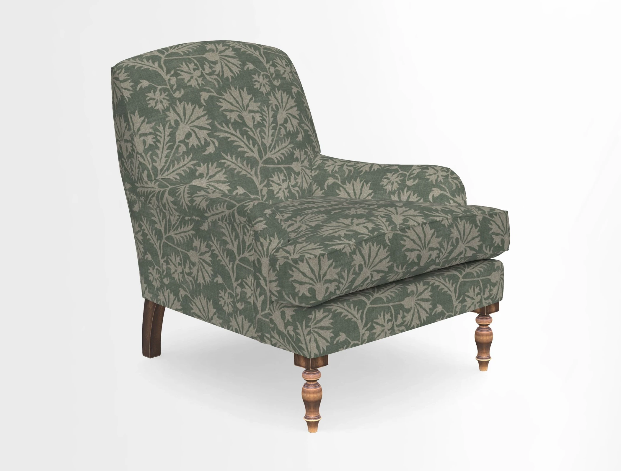Lyndhurst Chair in V&A Threads of India Opulent-Velvets Lahore Dynasty Slate