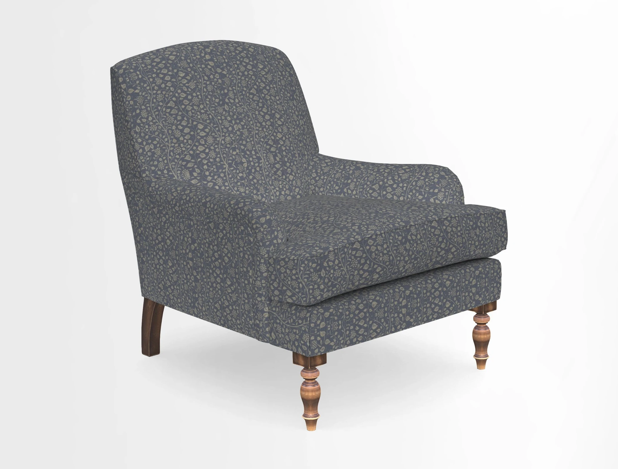 Lyndhurst Chair in V&A Threads of India Opulent-Velvets Lahore Dynasty Slate