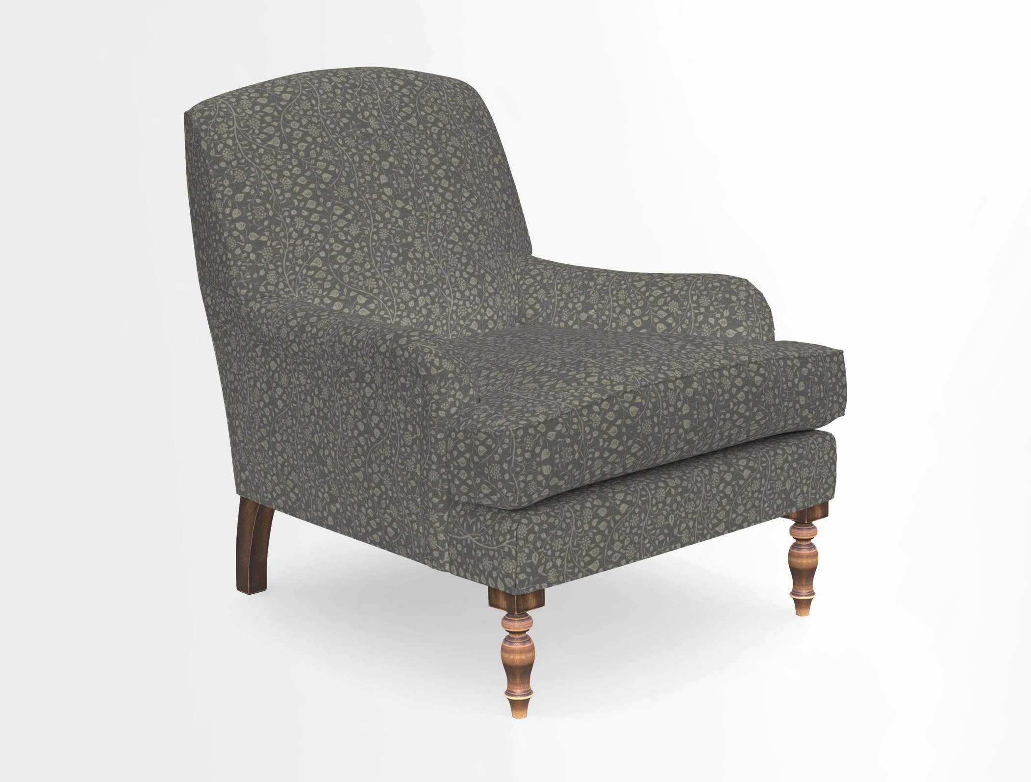 Lyndhurst Chair in V&A Threads of India Opulent-Velvets Lahore Dynasty Slate