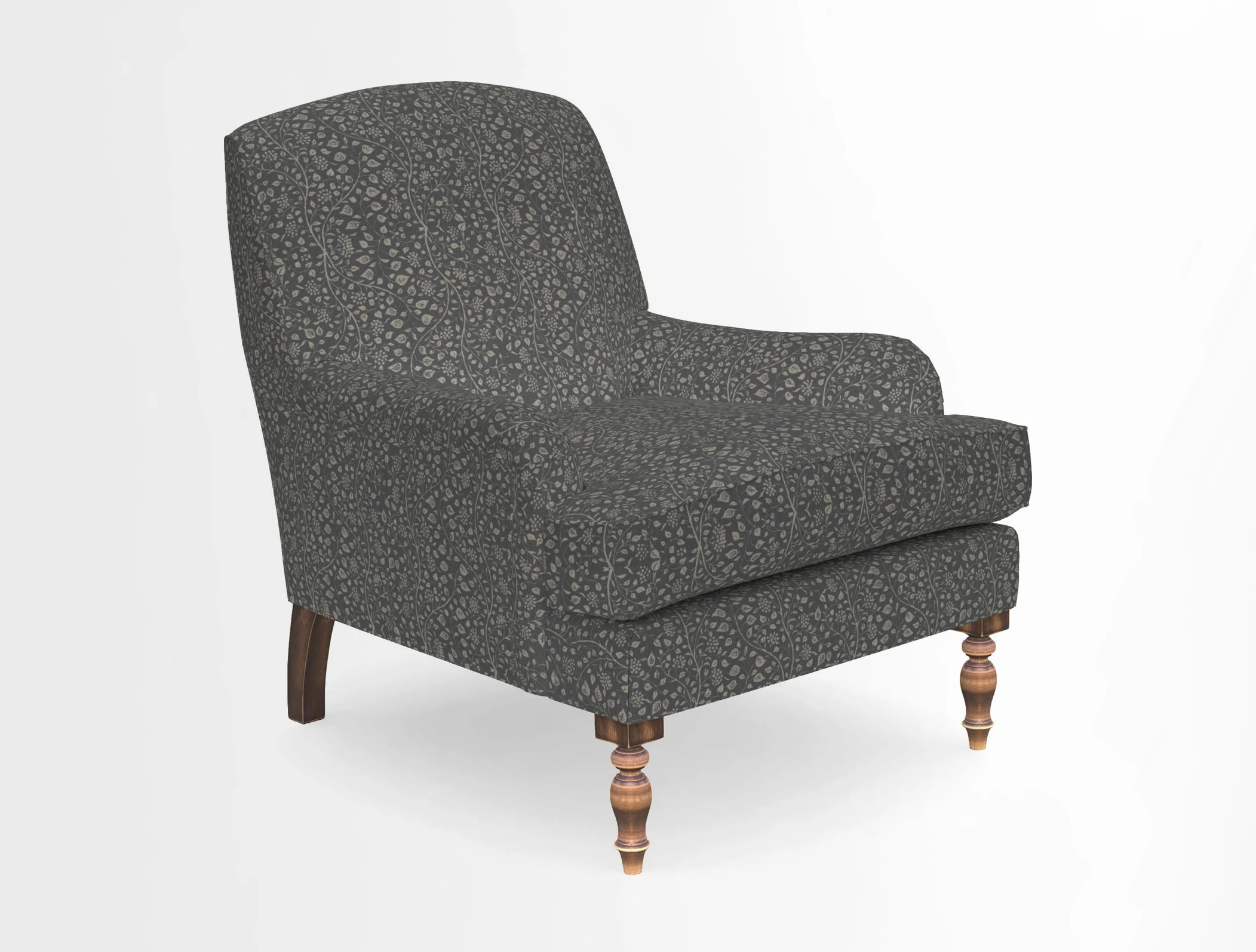 Lyndhurst Chair in V&A Threads of India Opulent-Velvets Lahore Dynasty Slate