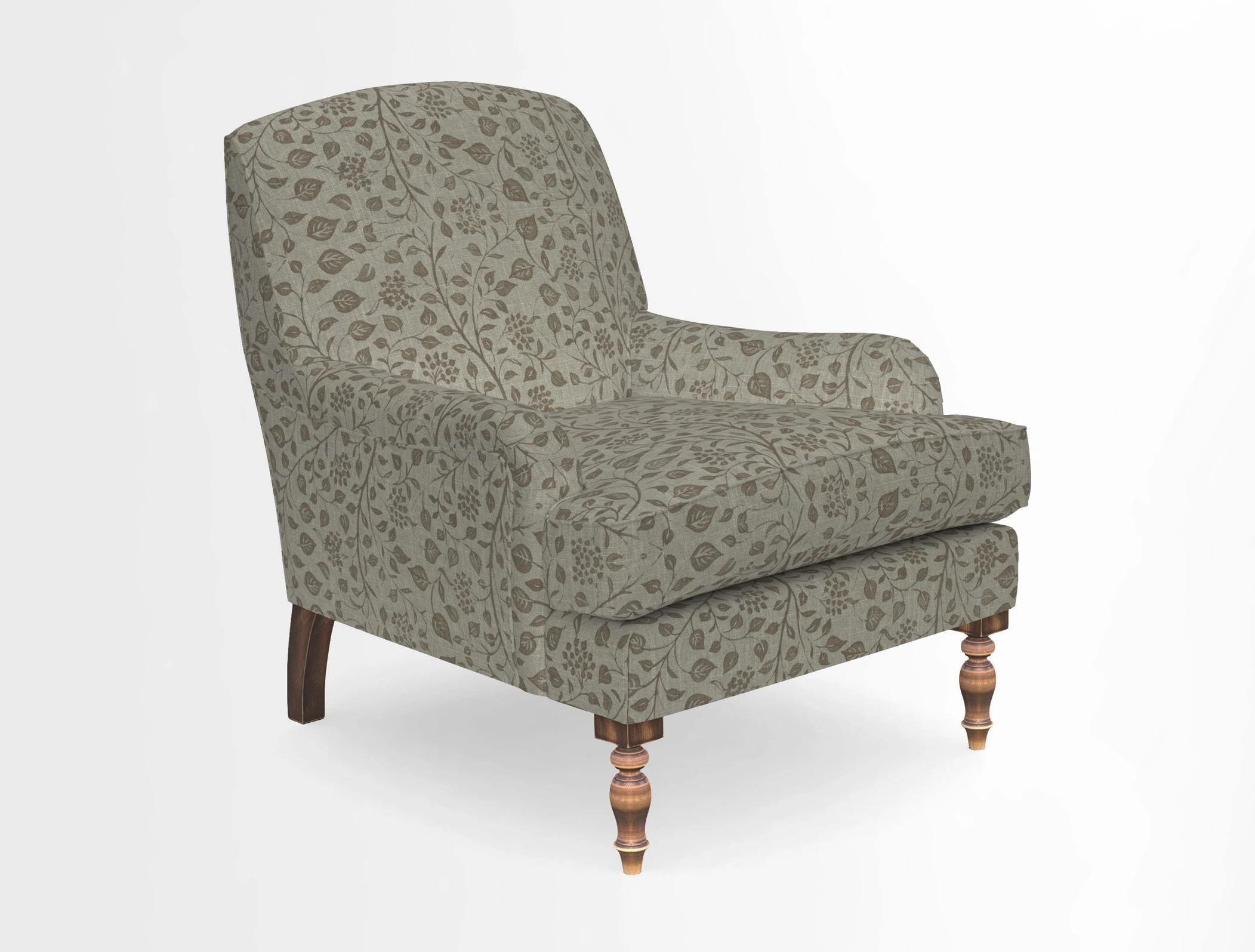 Lyndhurst Chair in V&A Threads of India Opulent-Velvets Lahore Dynasty Slate