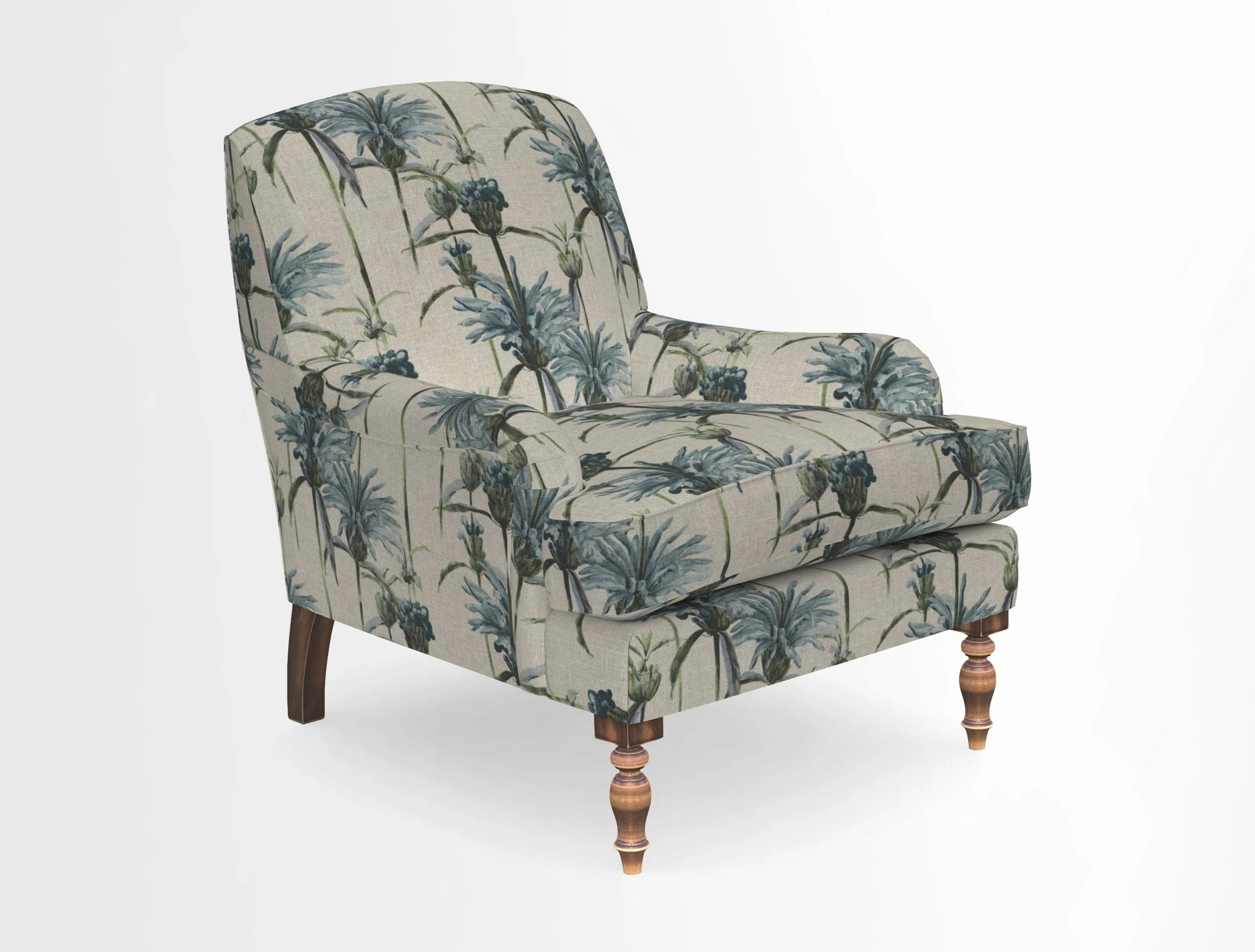 Lyndhurst Chair in V&A Threads of India Opulent-Velvets Lahore Dynasty Slate