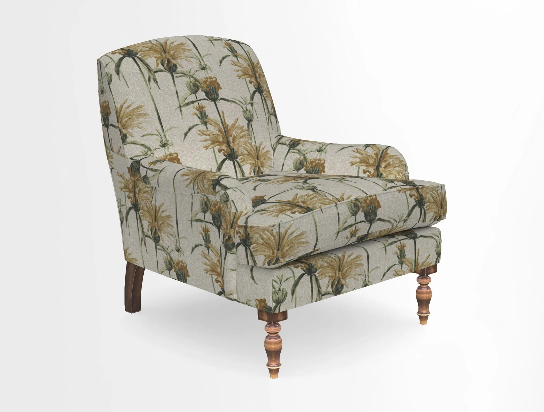 Lyndhurst Chair in V&A Threads of India Opulent-Velvets Lahore Dynasty Slate