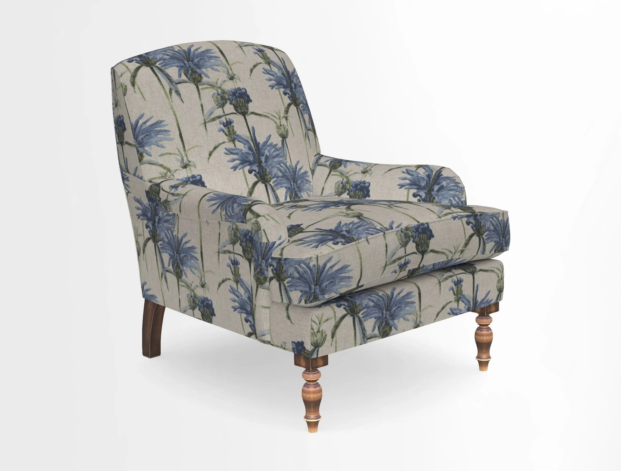 Lyndhurst Chair in V&A Threads of India Opulent-Velvets Lahore Dynasty Slate