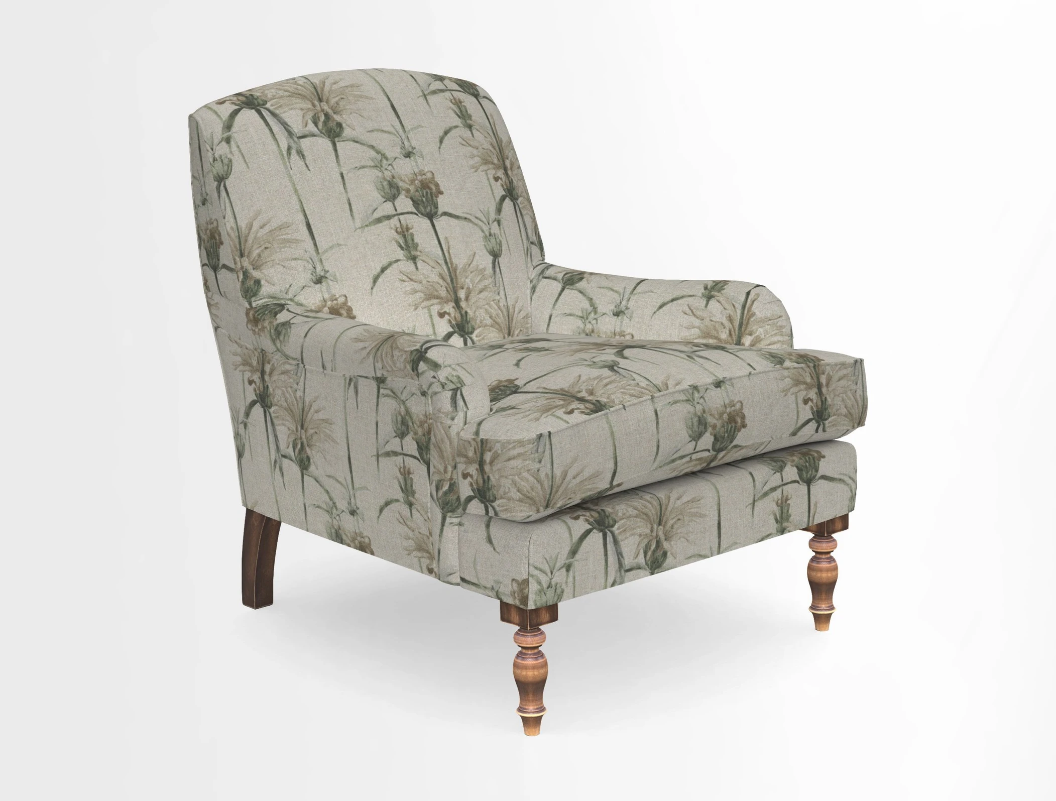 Lyndhurst Chair in V&A Threads of India Opulent-Velvets Lahore Dynasty Slate