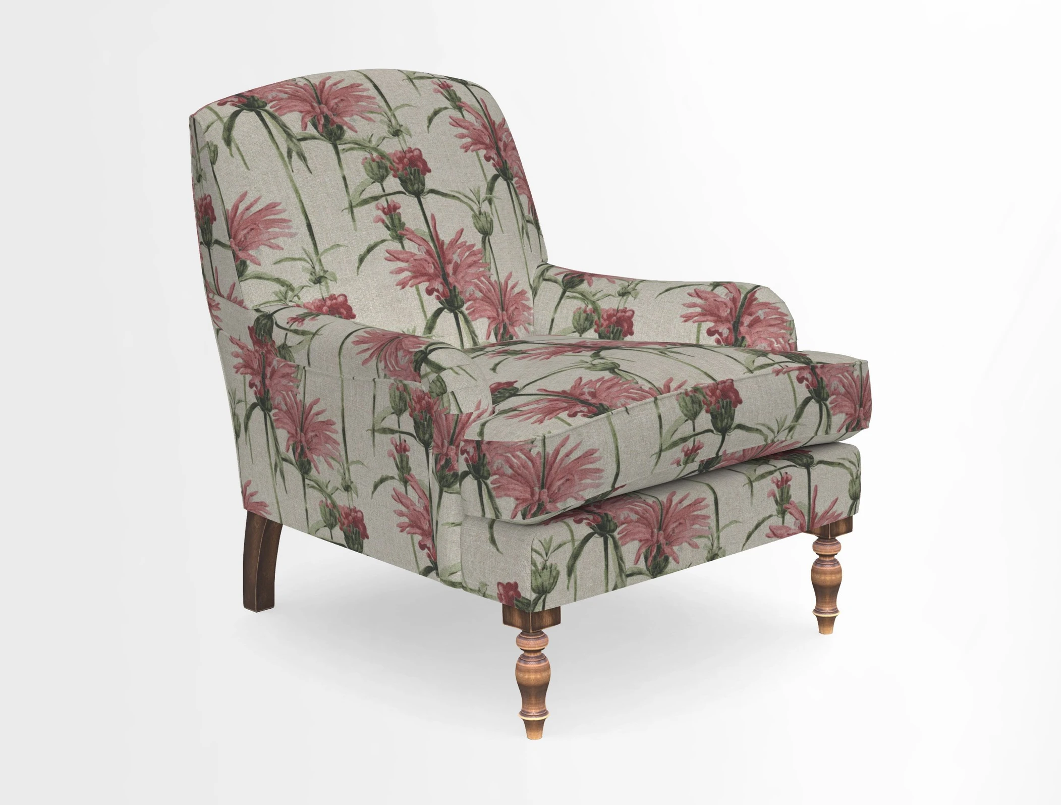 Lyndhurst Chair in V&A Threads of India Opulent-Velvets Lahore Dynasty Slate