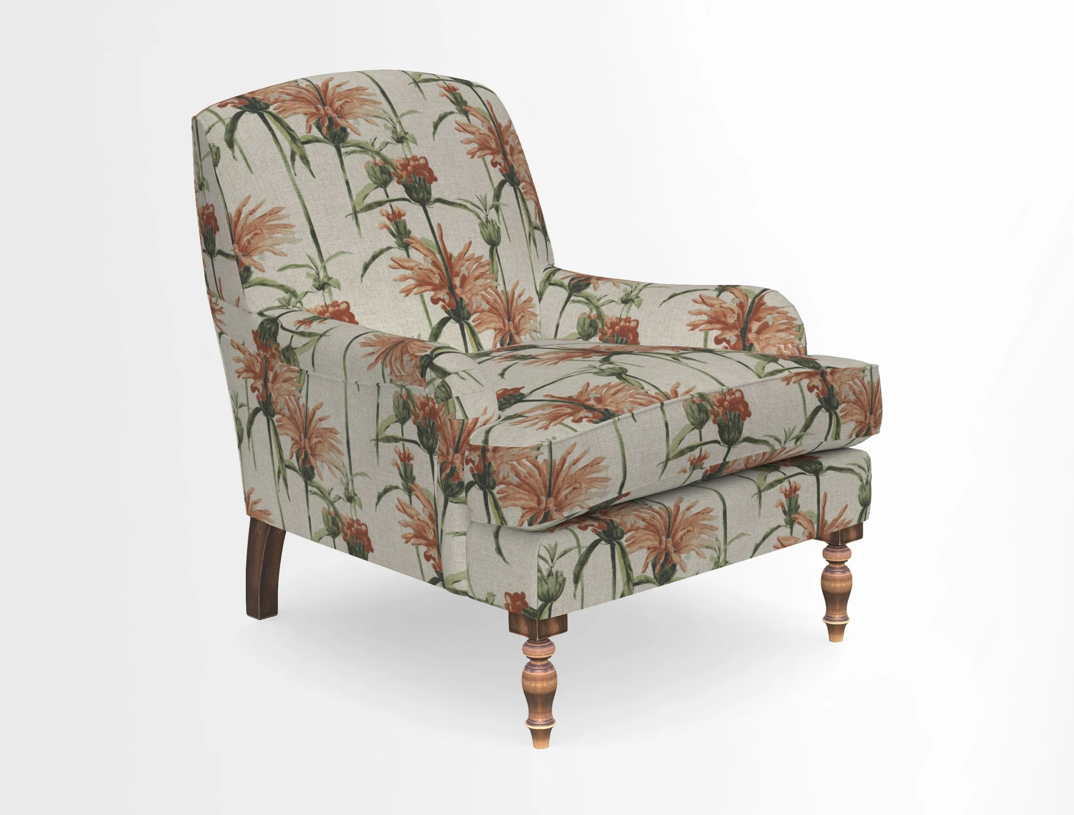 Lyndhurst Chair in V&A Threads of India Opulent-Velvets Lahore Dynasty Slate