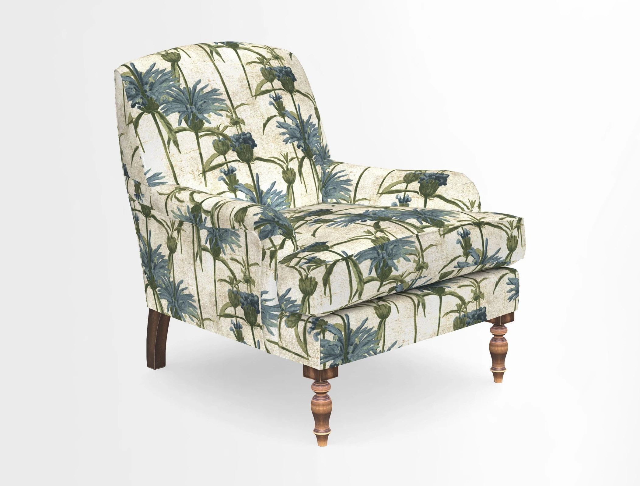 Lyndhurst Chair in V&A Threads of India Opulent-Velvets Lahore Dynasty Slate