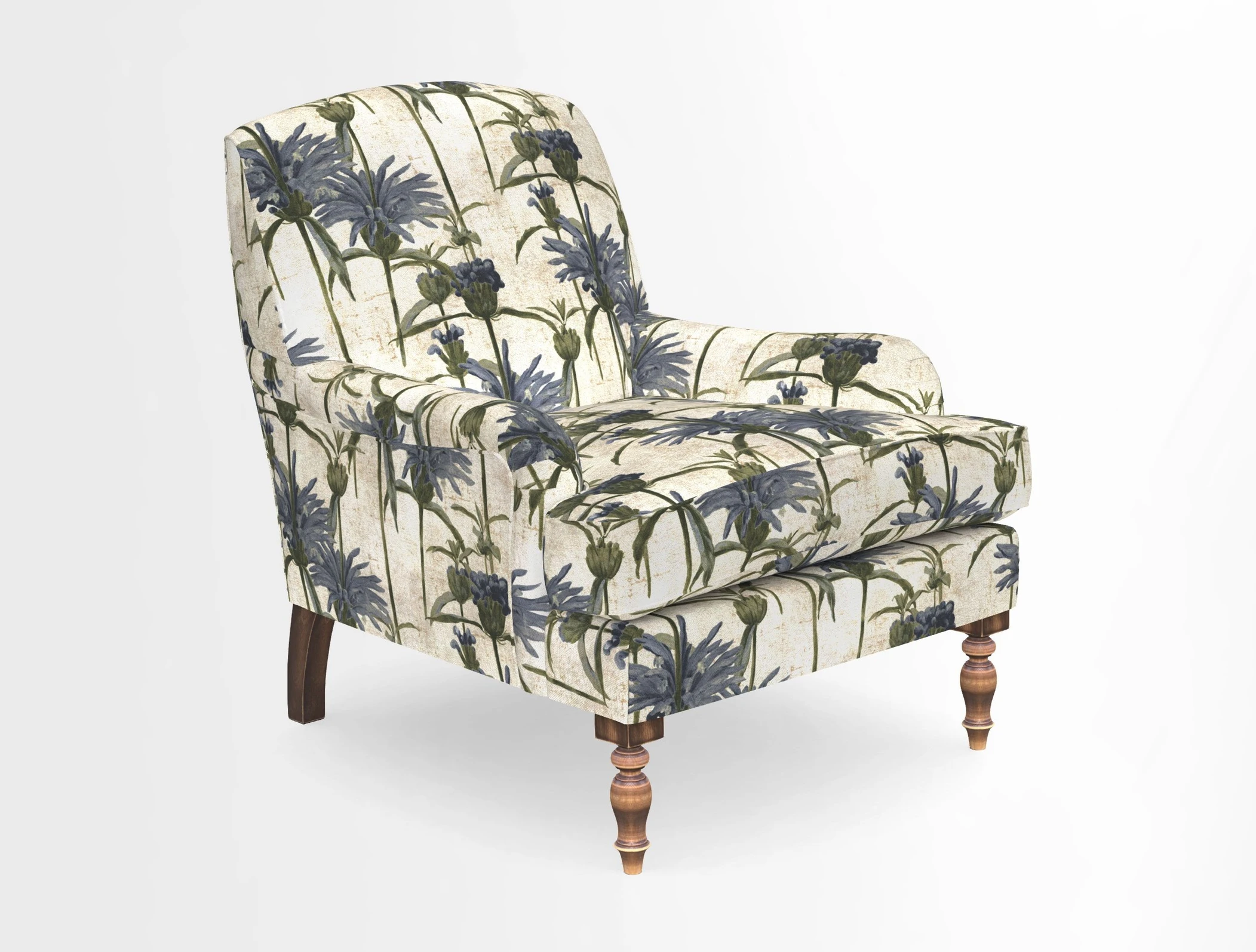 Lyndhurst Chair in V&A Threads of India Opulent-Velvets Lahore Dynasty Slate