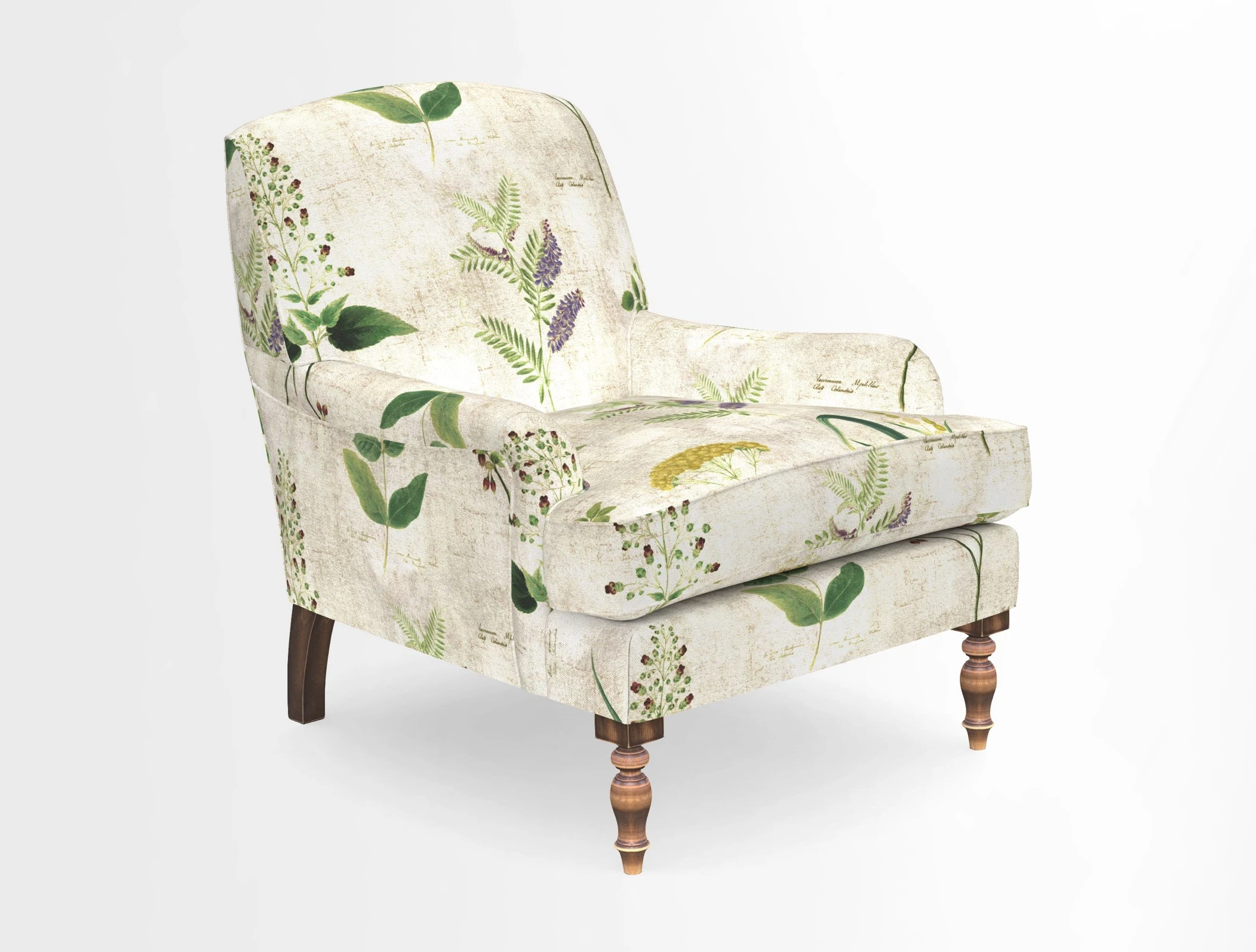 Lyndhurst Chair in V&A Threads of India Opulent-Velvets Lahore Dynasty Slate