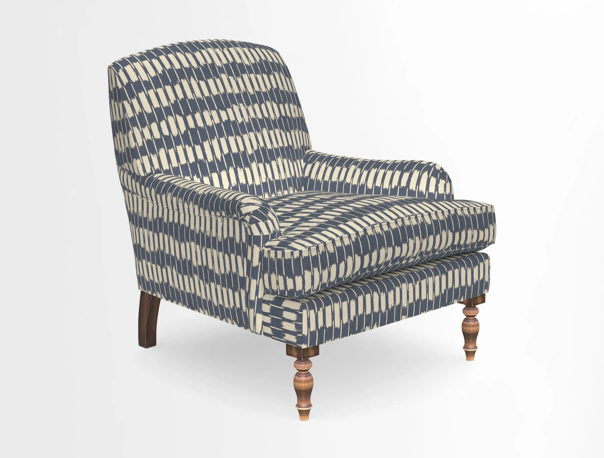 Lyndhurst Chair in V&A Threads of India Opulent-Velvets Lahore Dynasty Slate
