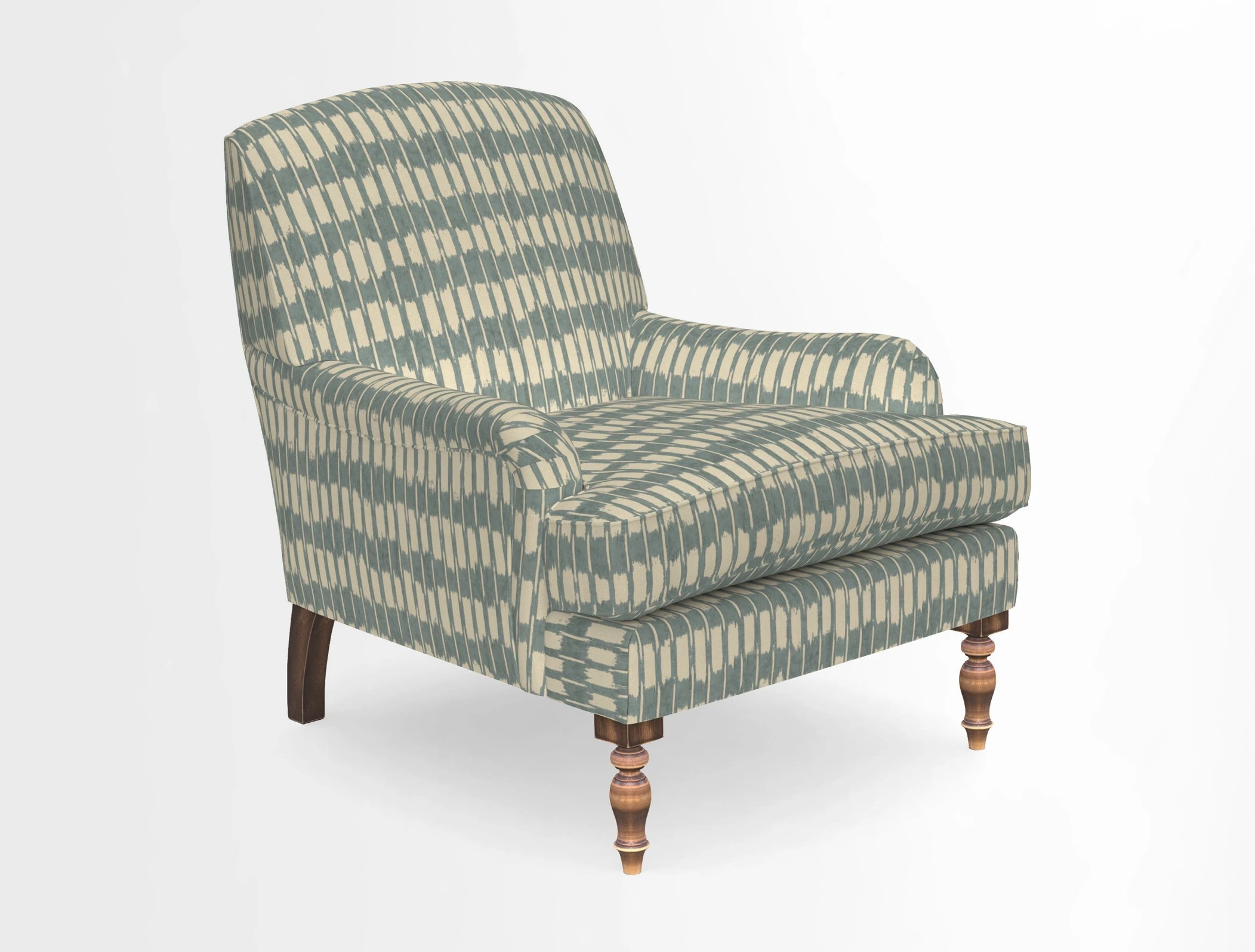 Lyndhurst Chair in V&A Threads of India Opulent-Velvets Lahore Dynasty Slate