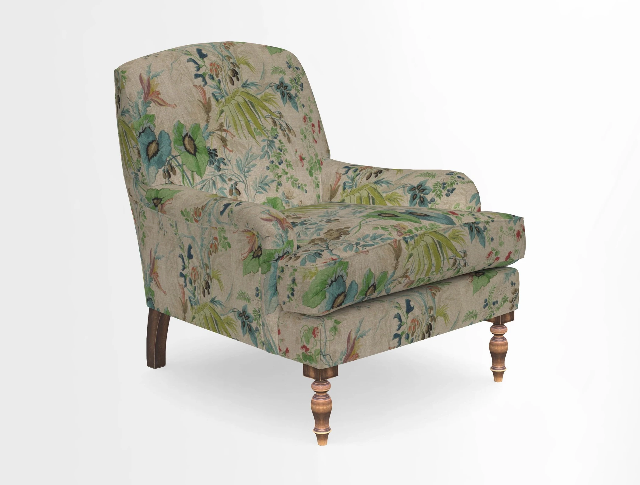 Lyndhurst Chair in V&A Threads of India Opulent-Velvets Lahore Dynasty Slate