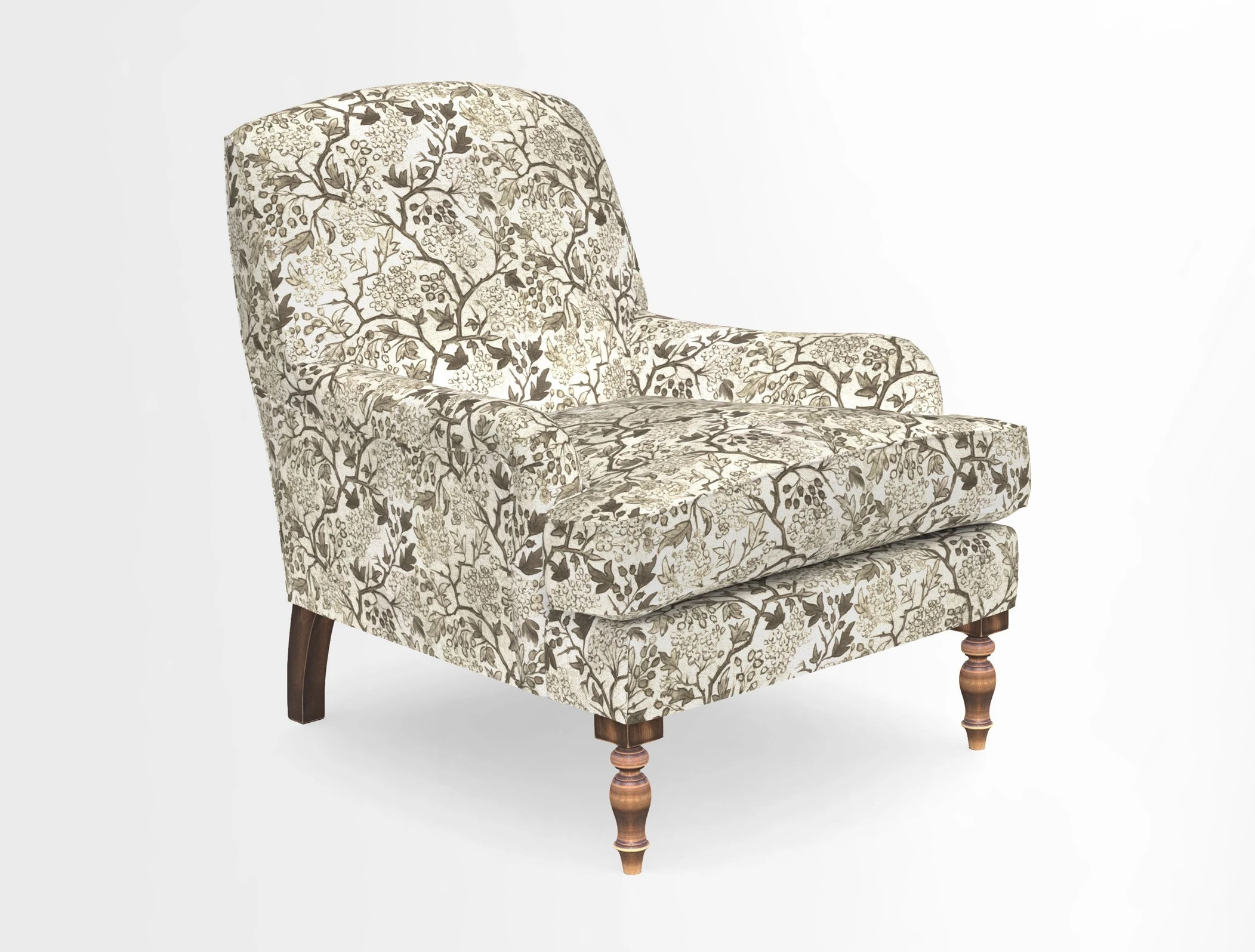 Lyndhurst Chair in V&A Threads of India Opulent-Velvets Lahore Dynasty Slate