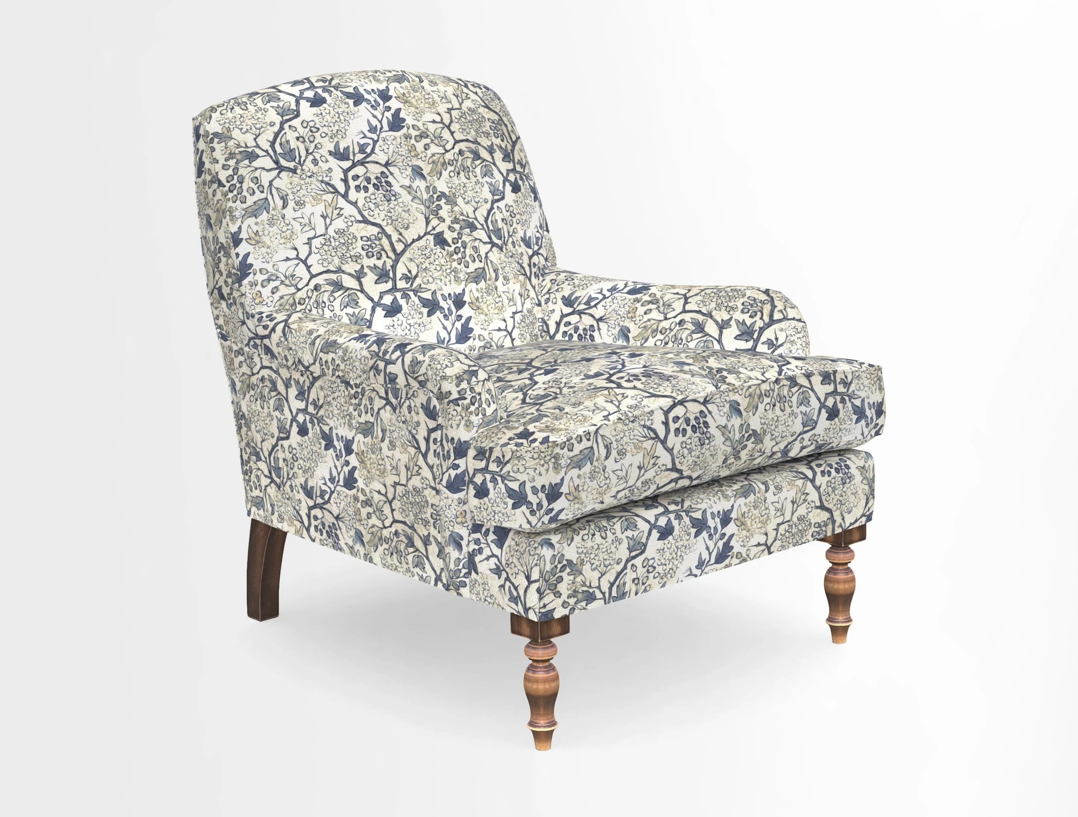 Lyndhurst Chair in V&A Threads of India Opulent-Velvets Lahore Dynasty Slate