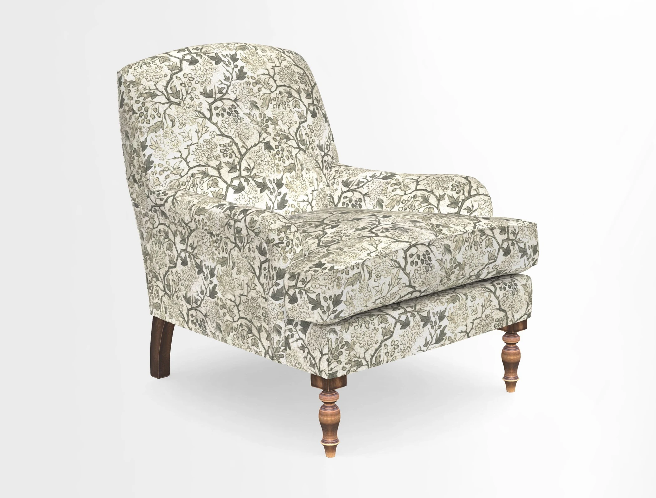 Lyndhurst Chair in V&A Threads of India Opulent-Velvets Lahore Dynasty Slate