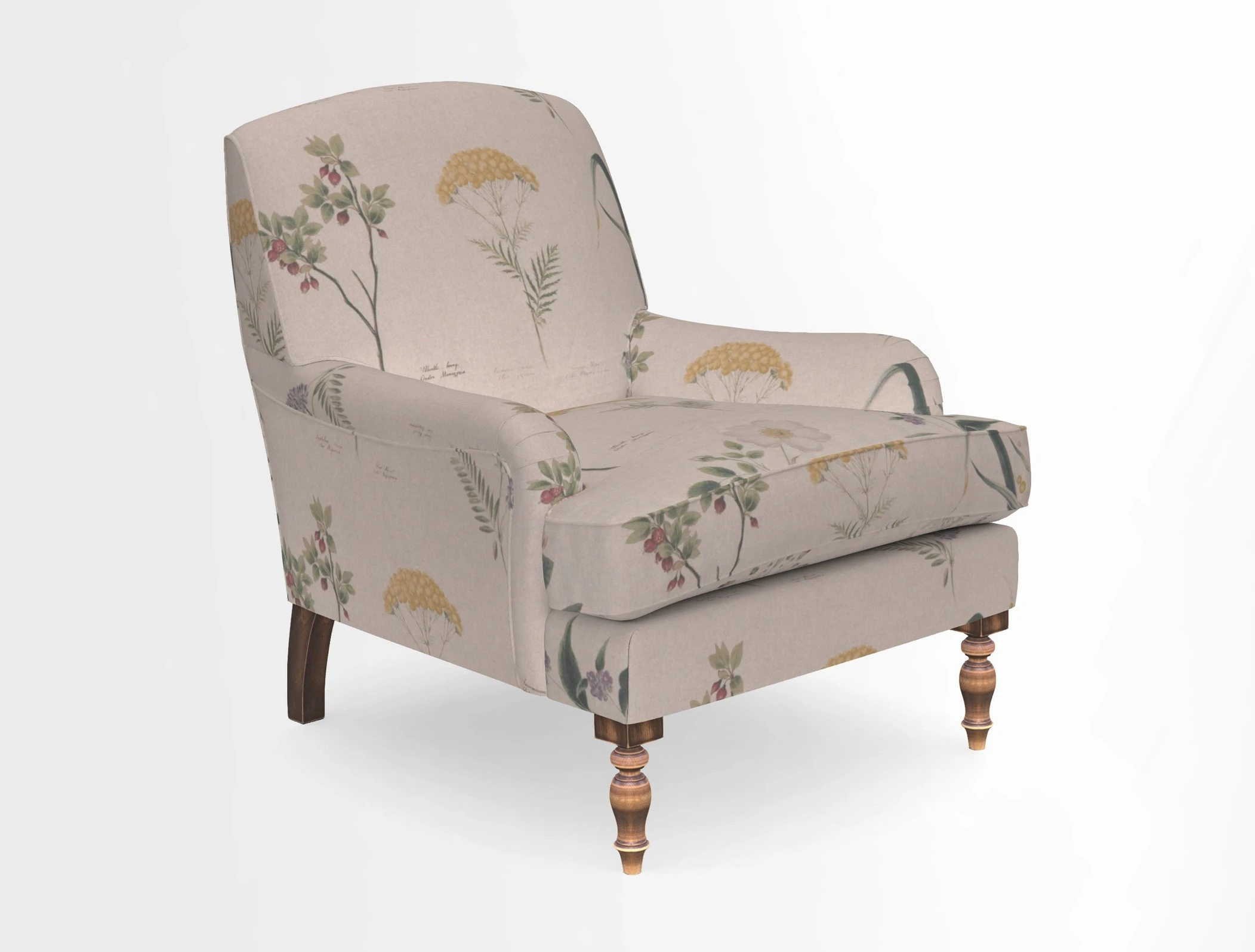 Lyndhurst Chair in V&A Threads of India Opulent-Velvets Lahore Dynasty Slate