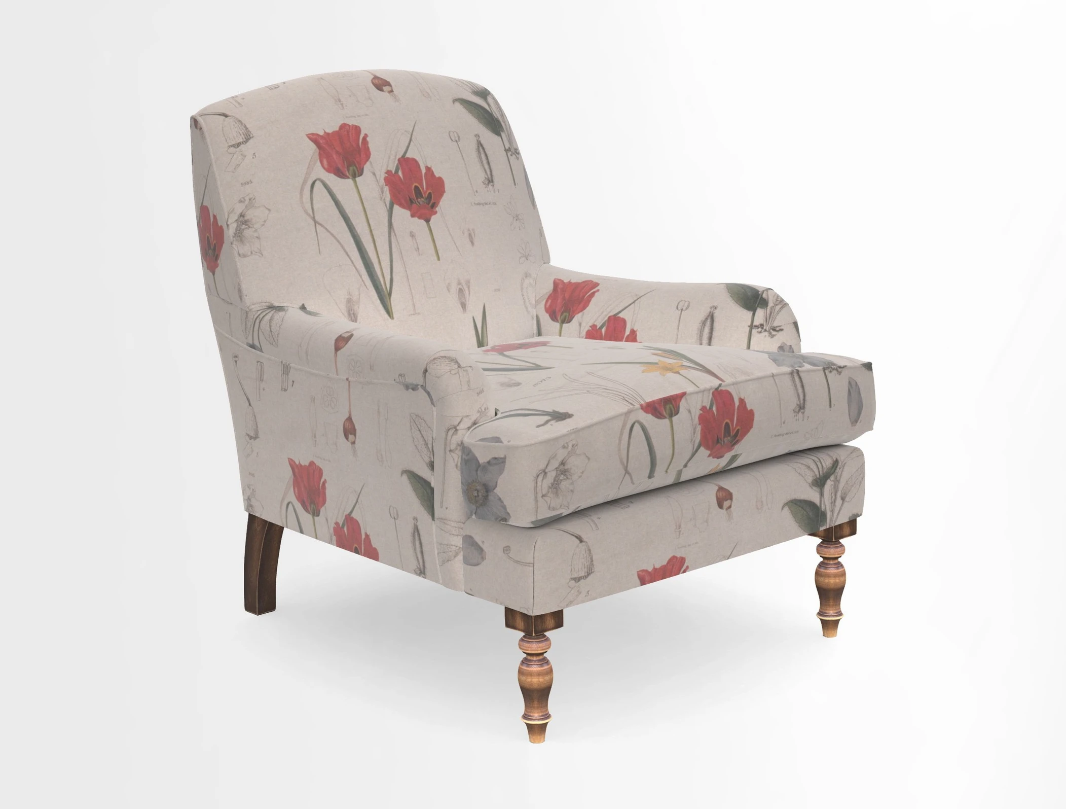 Lyndhurst Chair in V&A Threads of India Opulent-Velvets Lahore Dynasty Slate