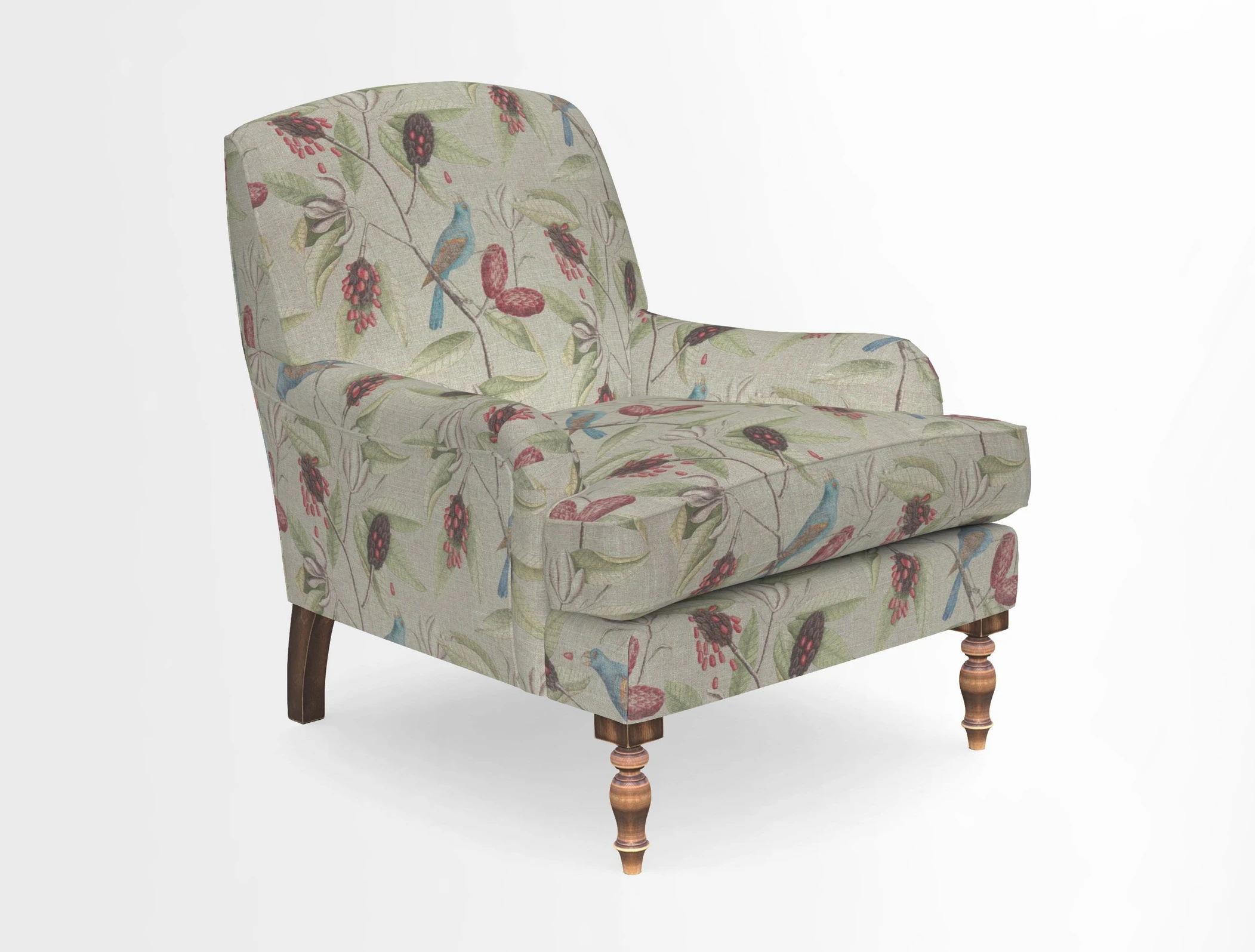 Lyndhurst Chair in V&A Threads of India Opulent-Velvets Lahore Dynasty Slate
