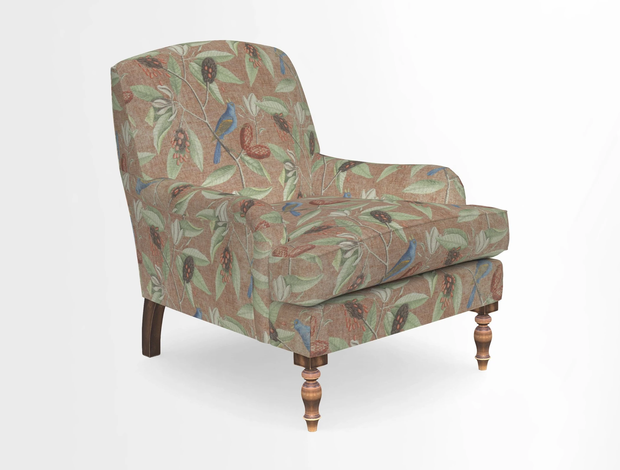 Lyndhurst Chair in V&A Threads of India Opulent-Velvets Lahore Dynasty Slate