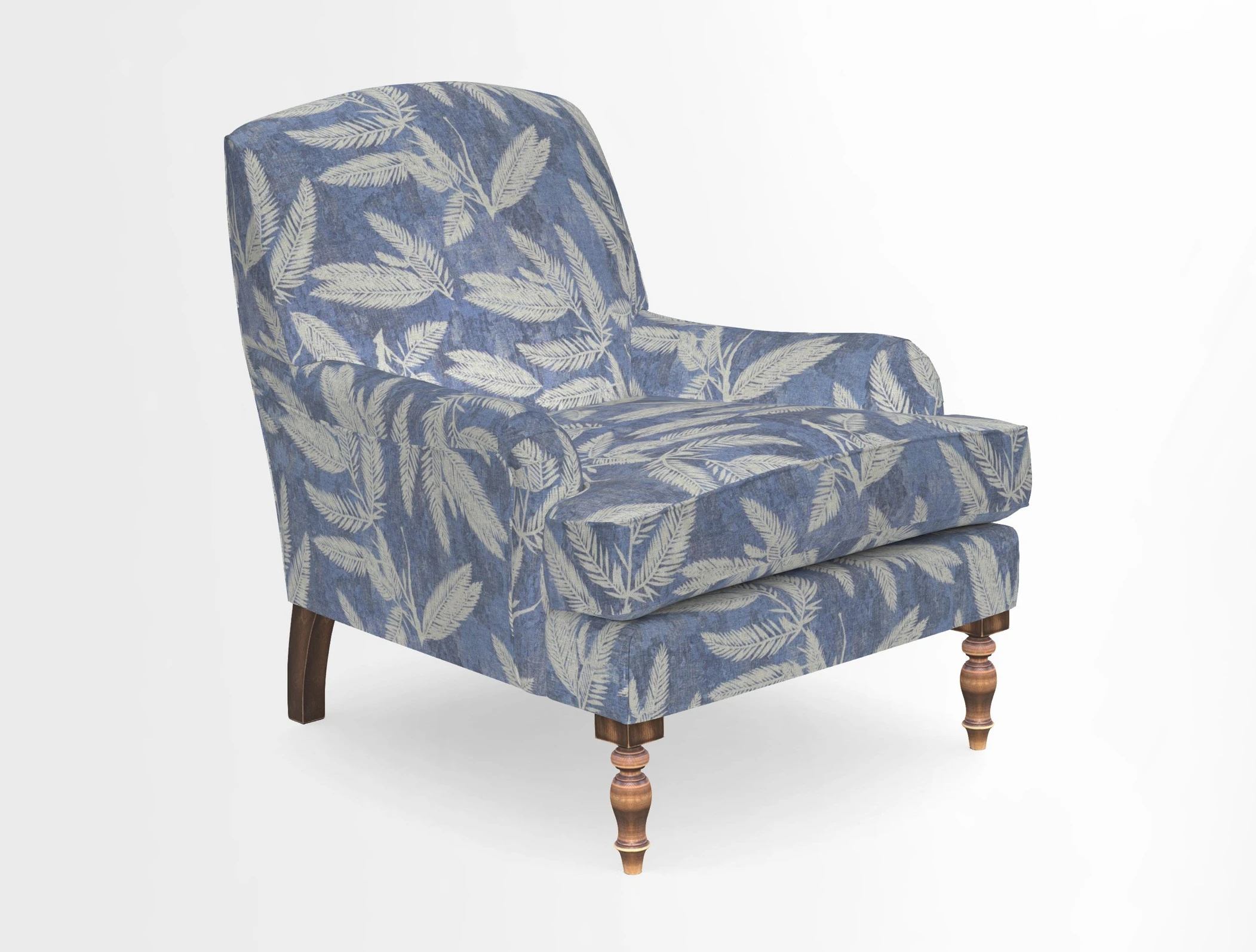 Lyndhurst Chair in V&A Threads of India Opulent-Velvets Lahore Dynasty Slate