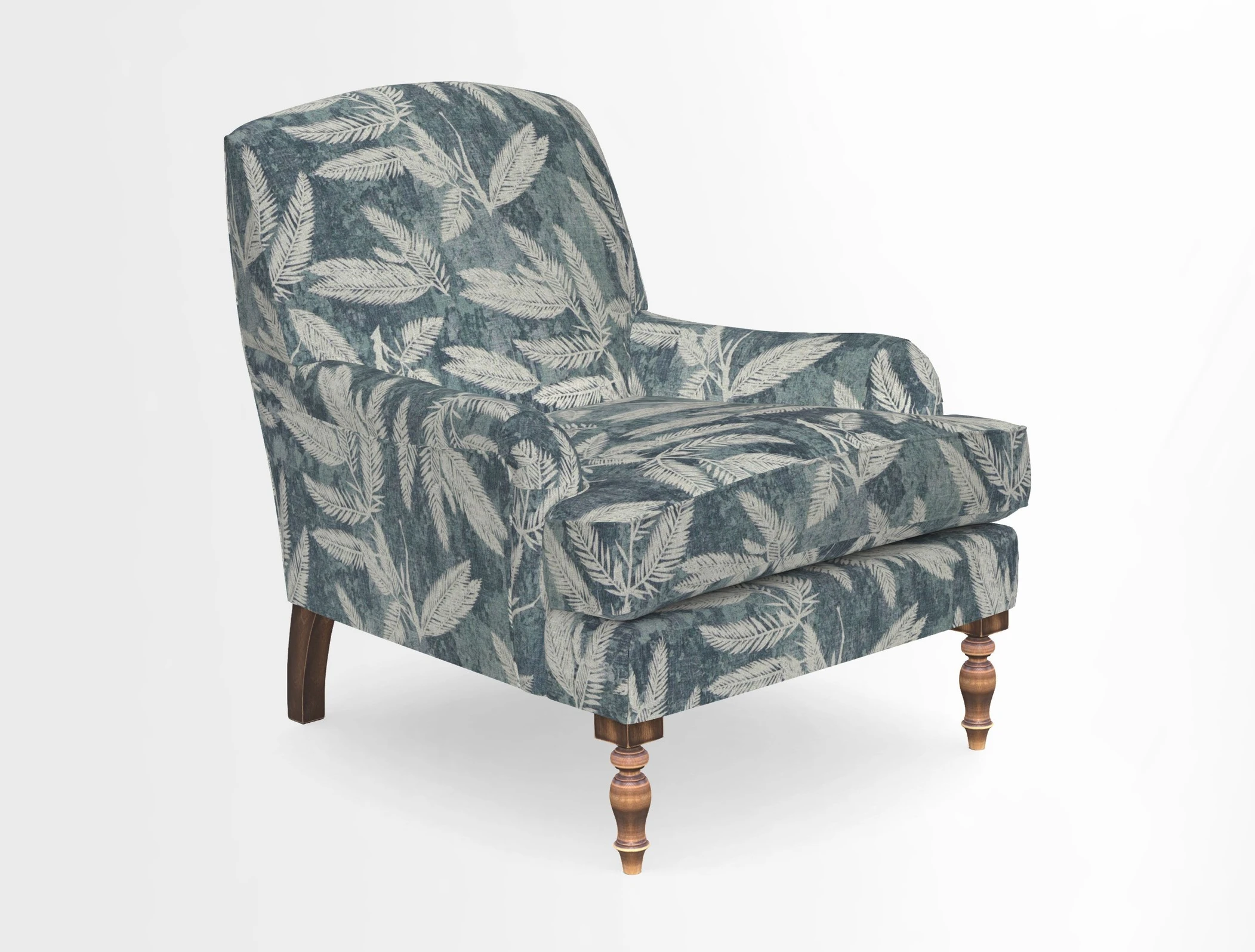 Lyndhurst Chair in V&A Threads of India Opulent-Velvets Lahore Dynasty Slate