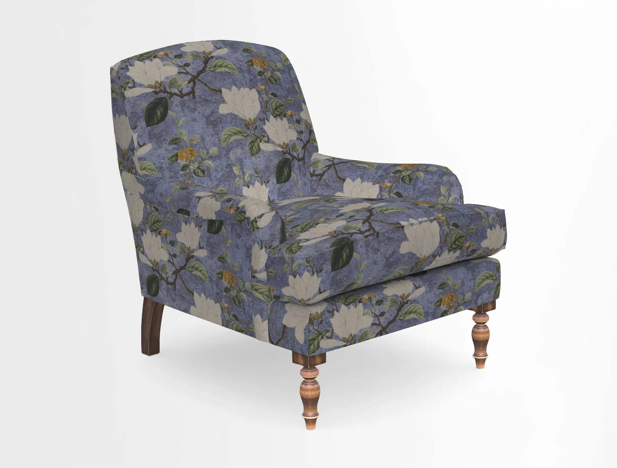 Lyndhurst Chair in V&A Threads of India Opulent-Velvets Lahore Dynasty Slate