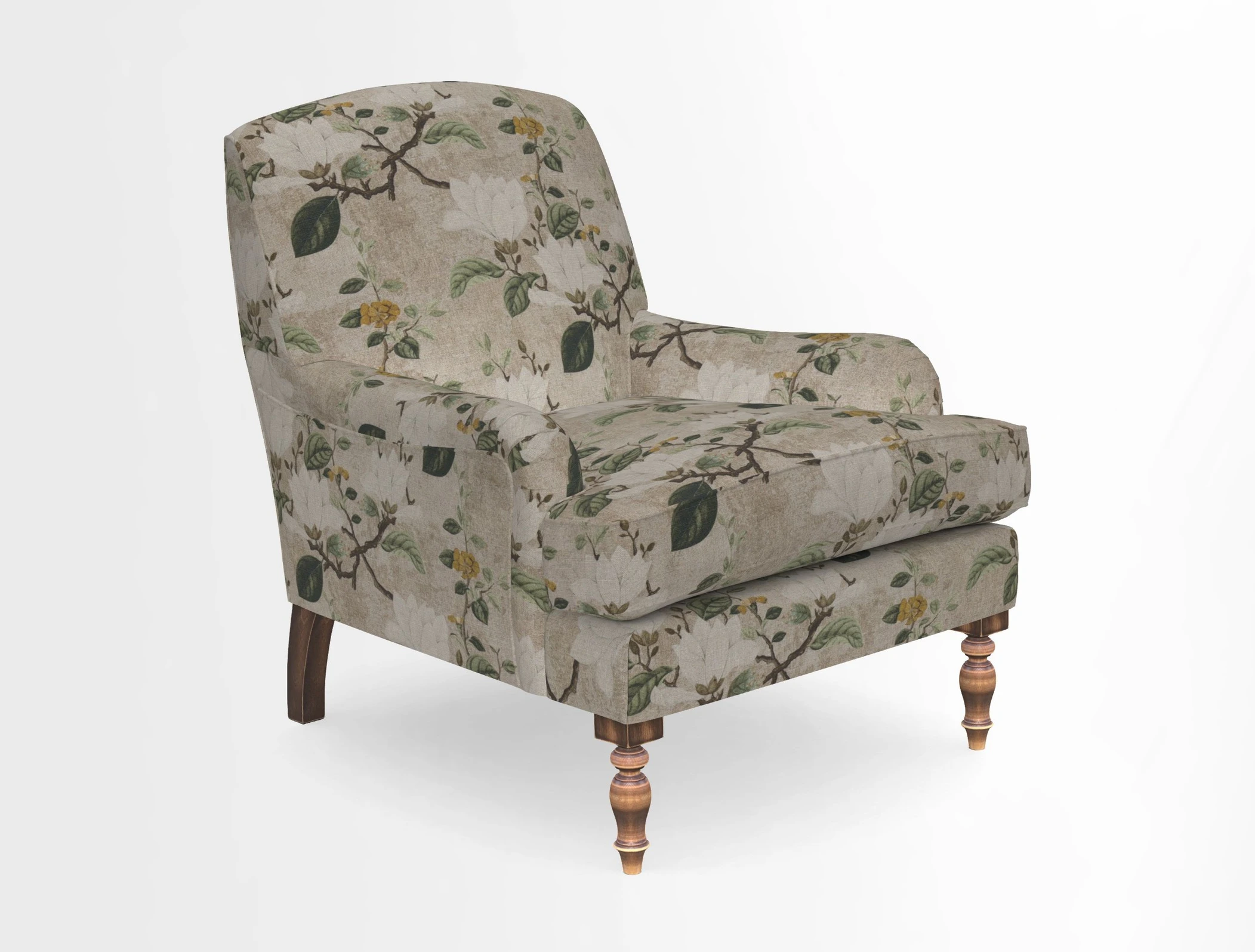 Lyndhurst Chair in V&A Threads of India Opulent-Velvets Lahore Dynasty Slate