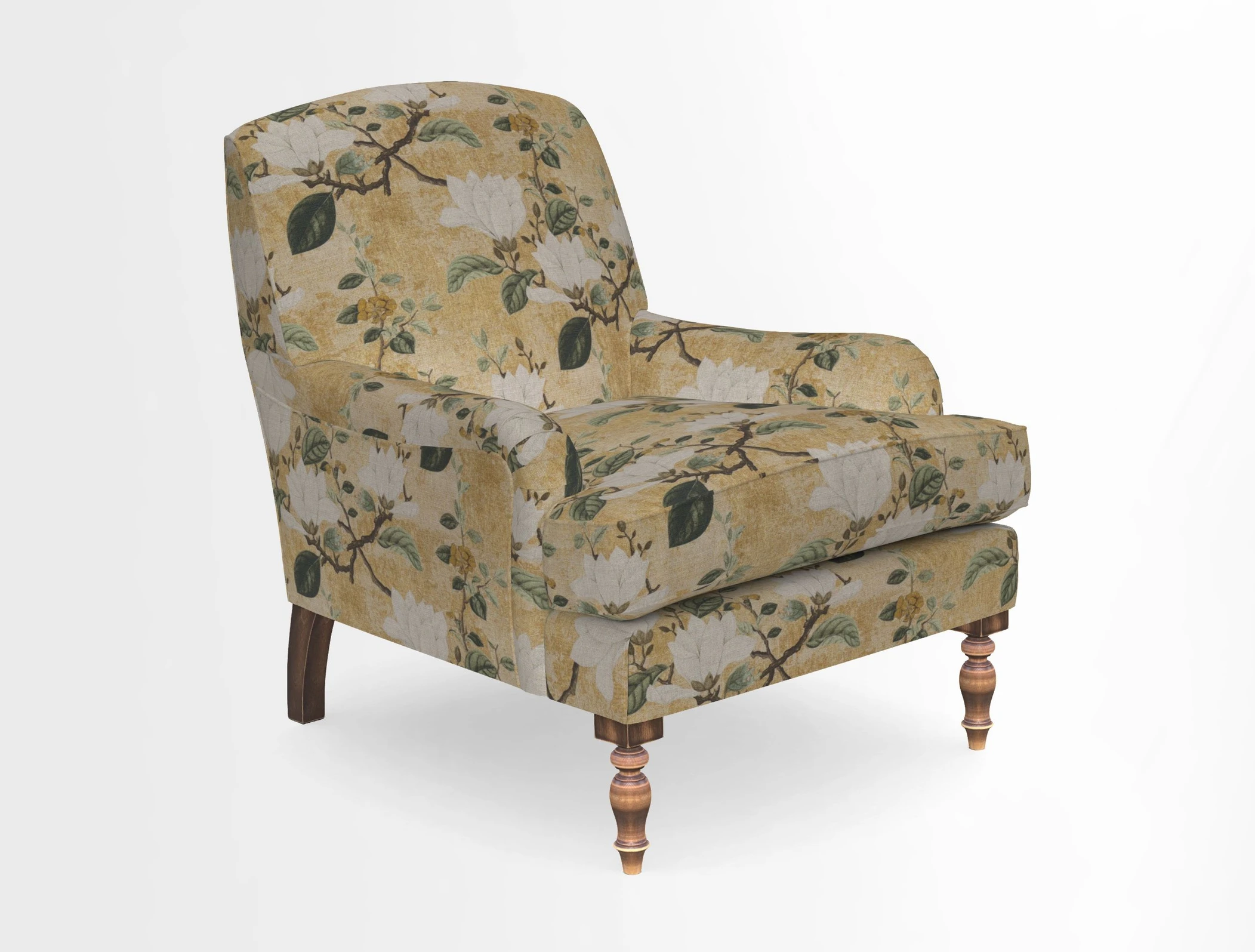 Lyndhurst Chair in V&A Threads of India Opulent-Velvets Lahore Dynasty Slate