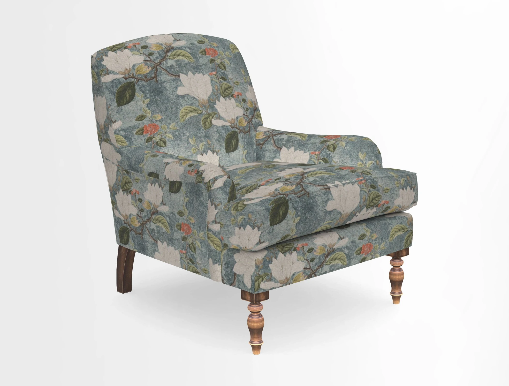 Lyndhurst Chair in V&A Threads of India Opulent-Velvets Lahore Dynasty Slate