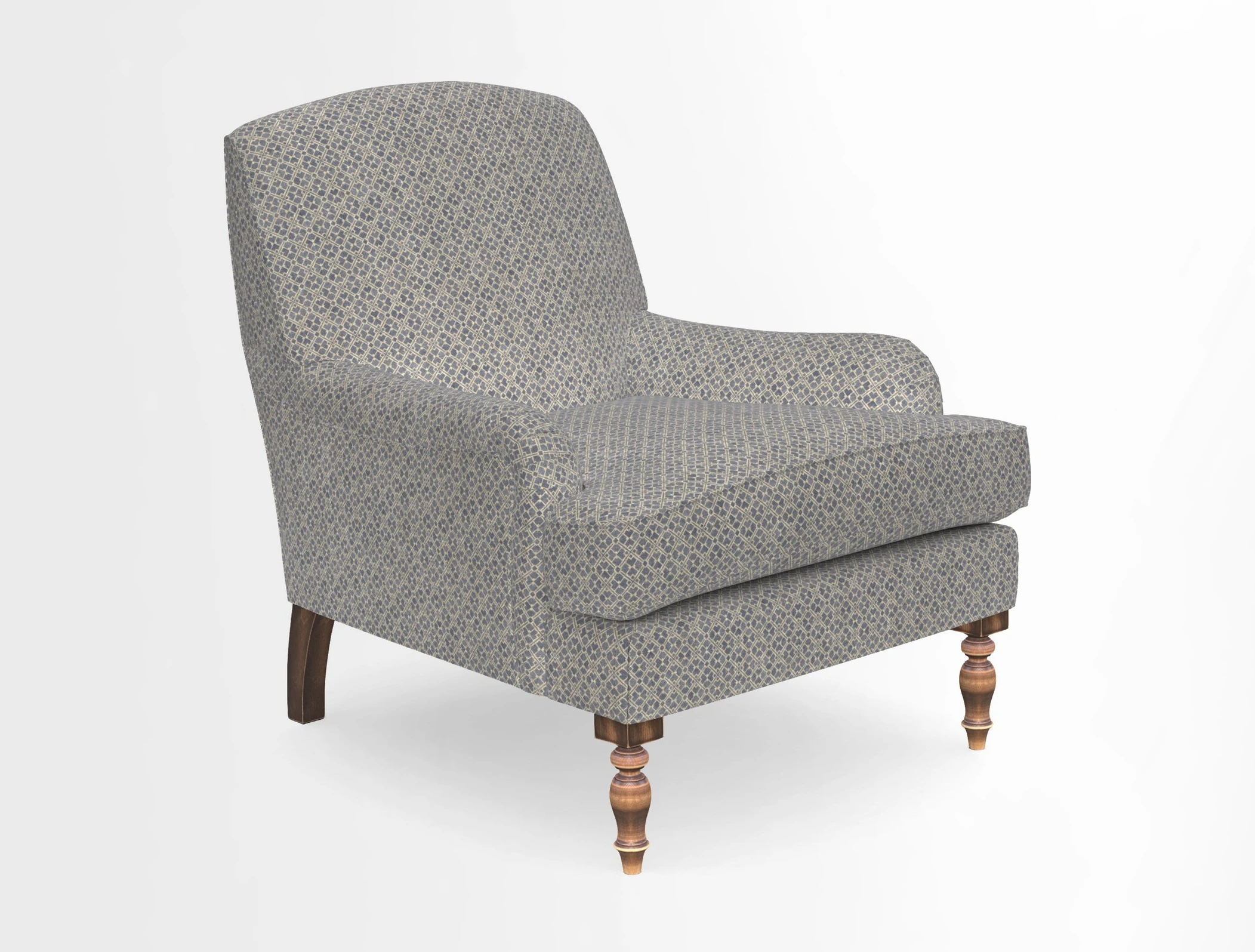 Lyndhurst Chair in V&A Threads of India Opulent-Velvets Lahore Dynasty Slate