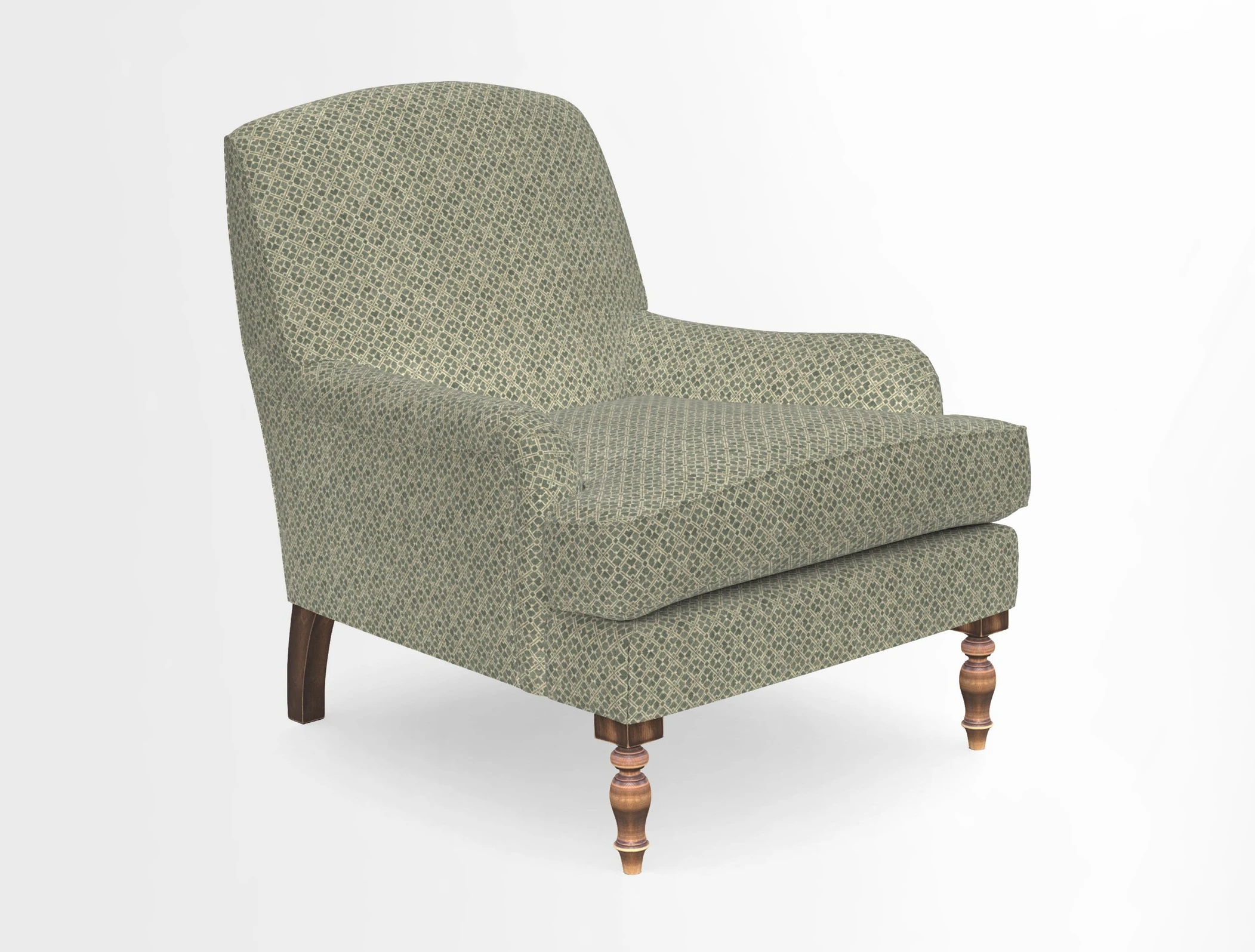 Lyndhurst Chair in V&A Threads of India Opulent-Velvets Lahore Dynasty Slate