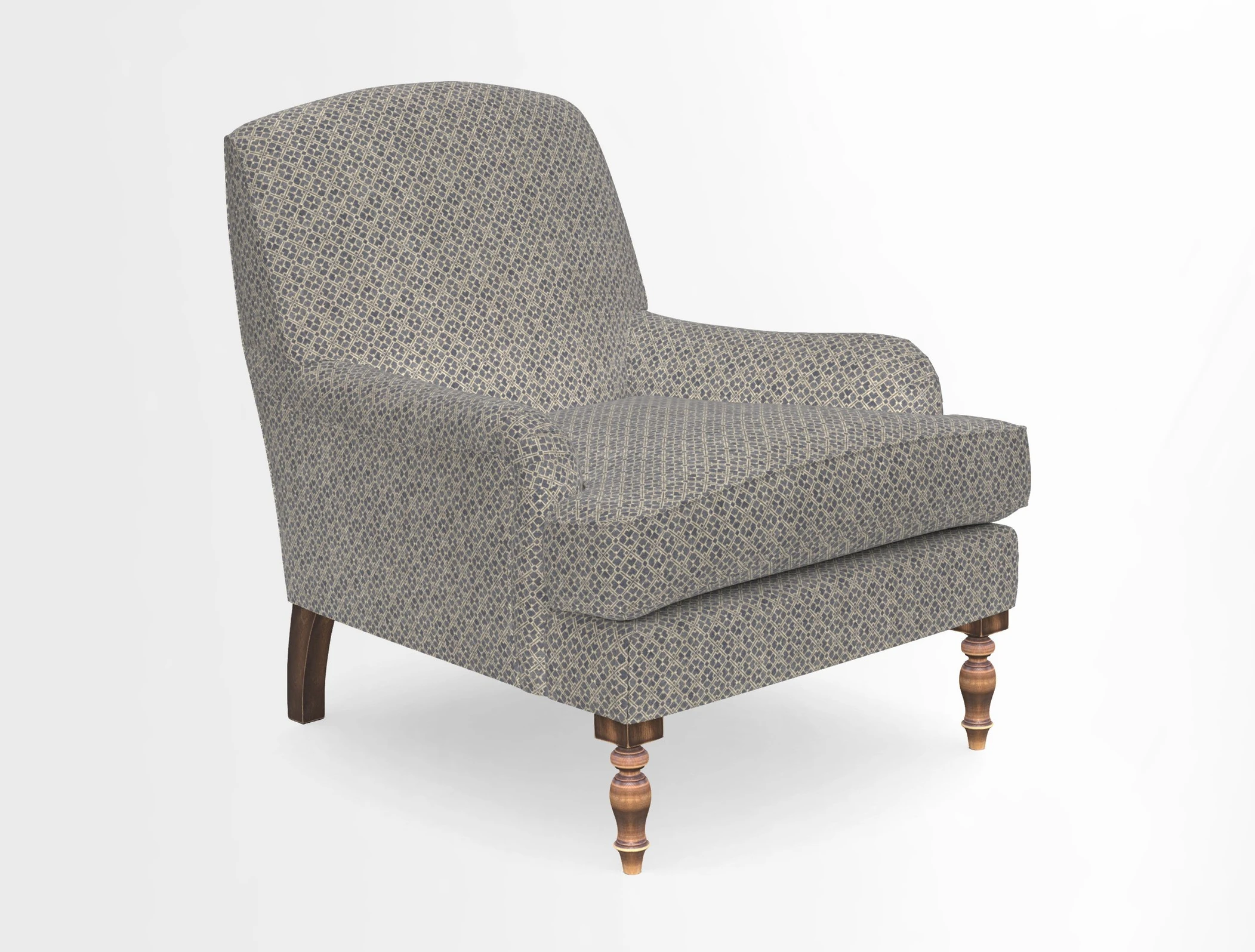Lyndhurst Chair in V&A Threads of India Opulent-Velvets Lahore Dynasty Slate