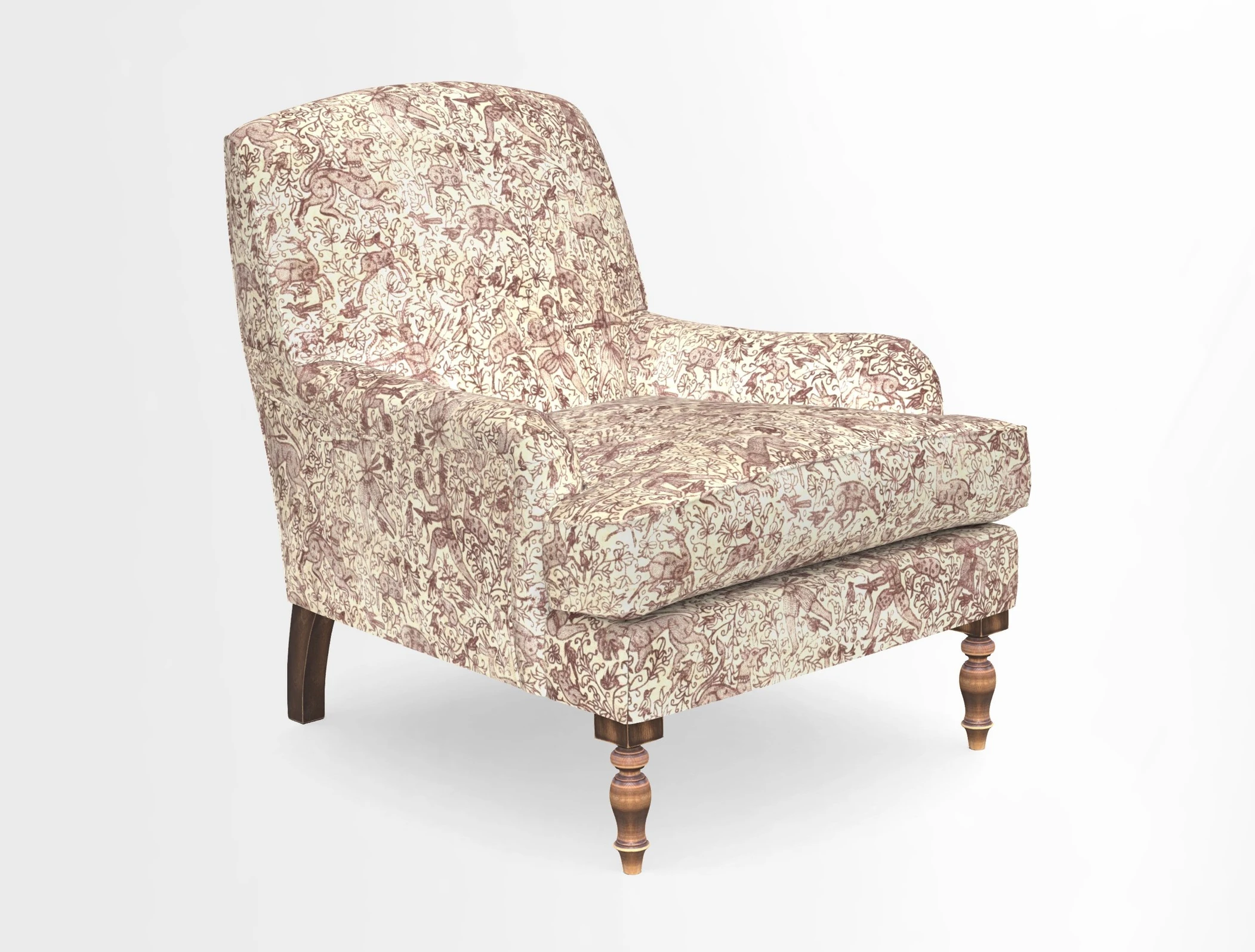 Lyndhurst Chair in V&A Threads of India Opulent-Velvets Lahore Dynasty Slate