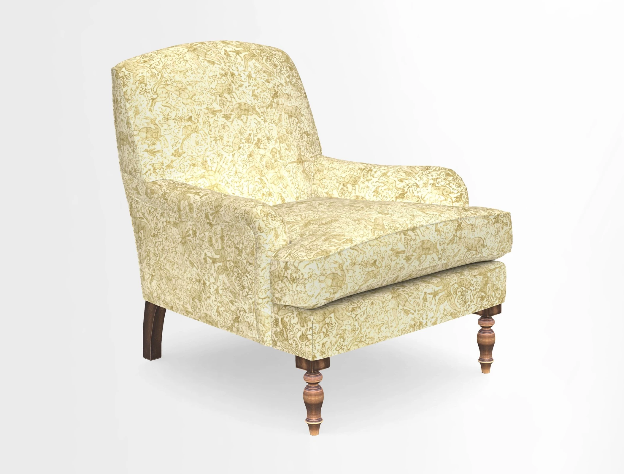 Lyndhurst Chair in V&A Threads of India Opulent-Velvets Lahore Dynasty Slate