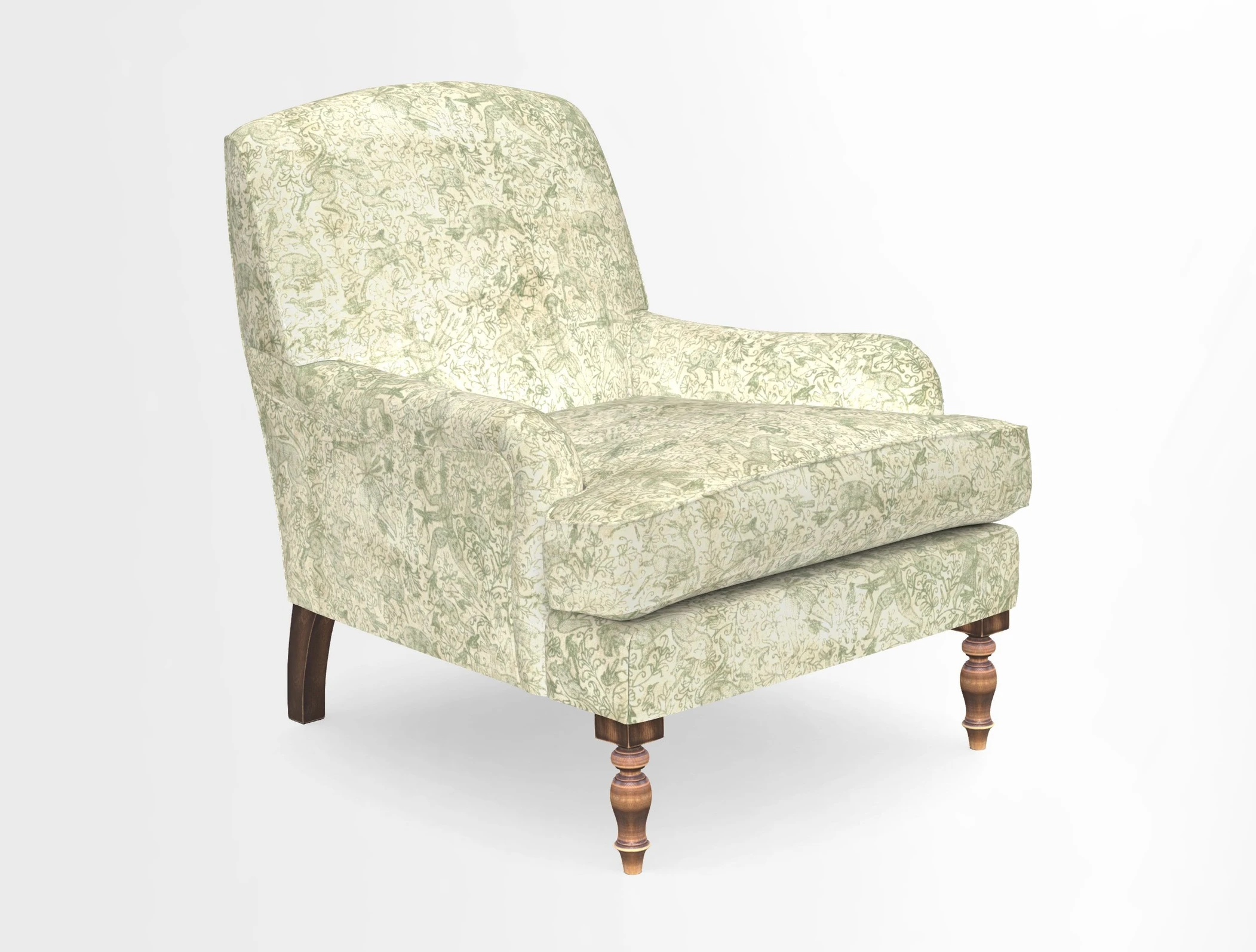 Lyndhurst Chair in V&A Threads of India Opulent-Velvets Lahore Dynasty Slate