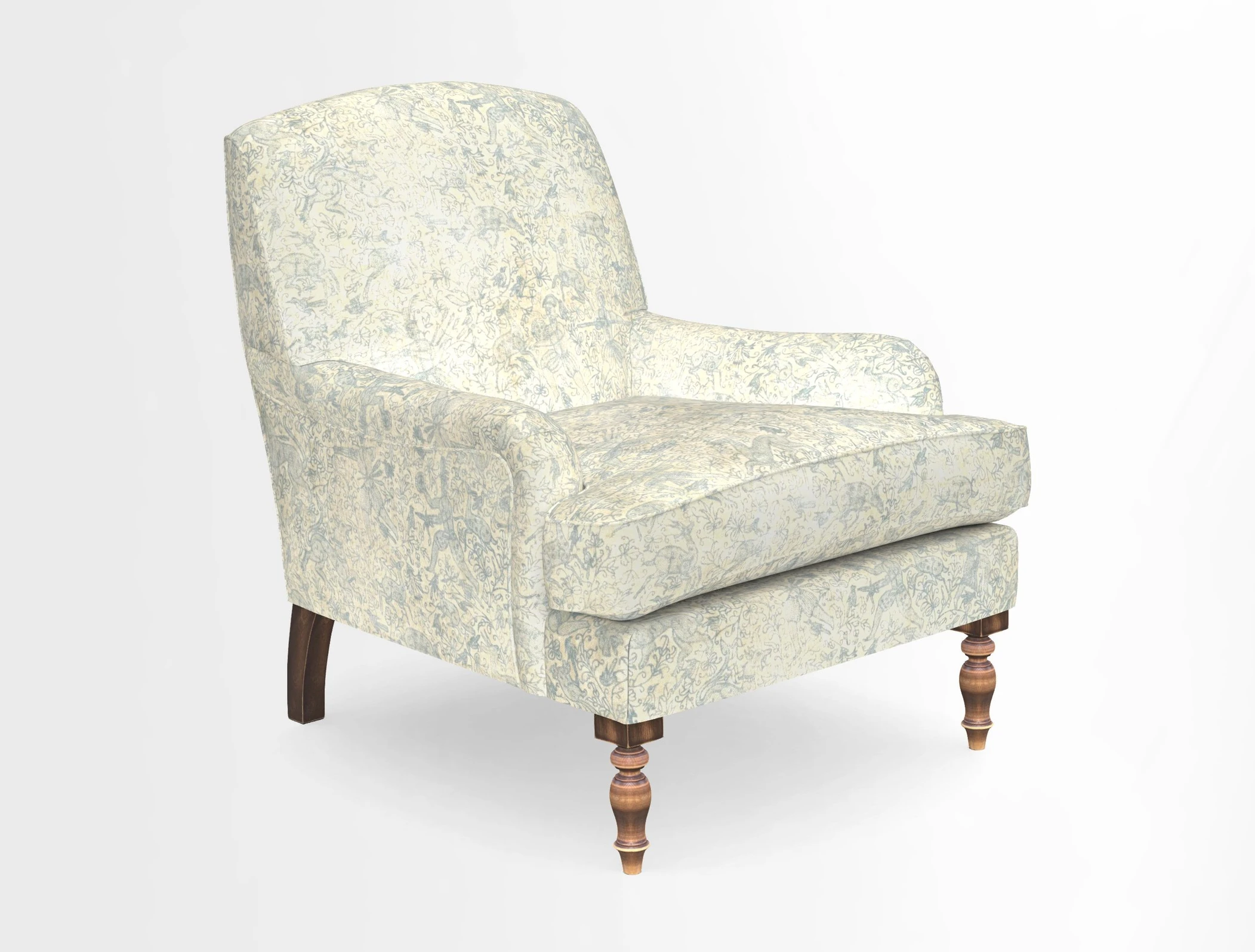 Lyndhurst Chair in V&A Threads of India Opulent-Velvets Lahore Dynasty Slate