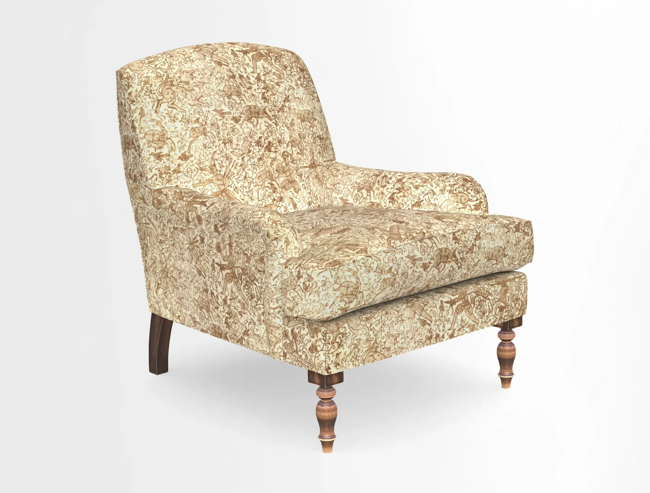 Lyndhurst Chair in V&A Threads of India Opulent-Velvets Lahore Dynasty Slate
