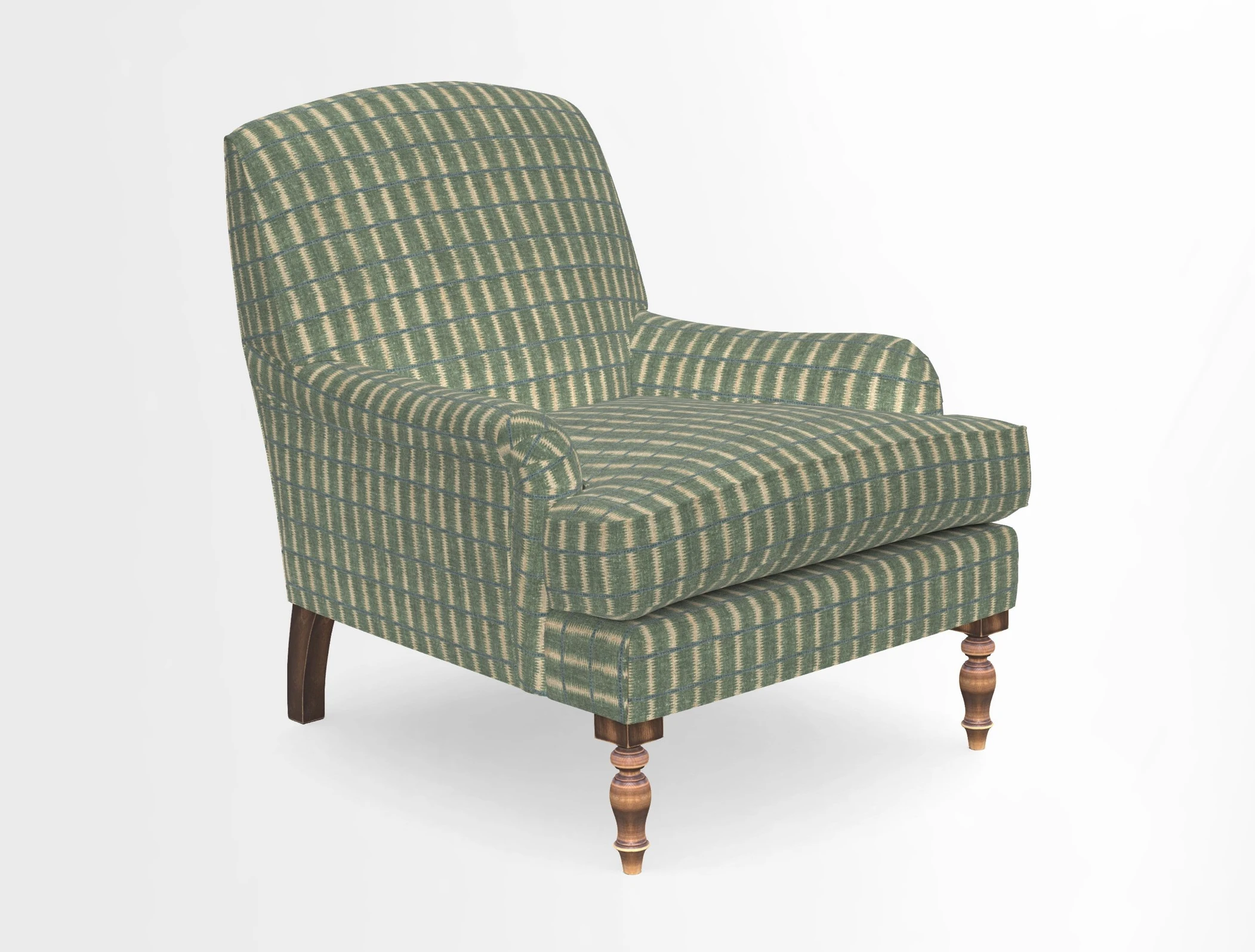 Lyndhurst Chair in V&A Threads of India Opulent-Velvets Lahore Dynasty Slate