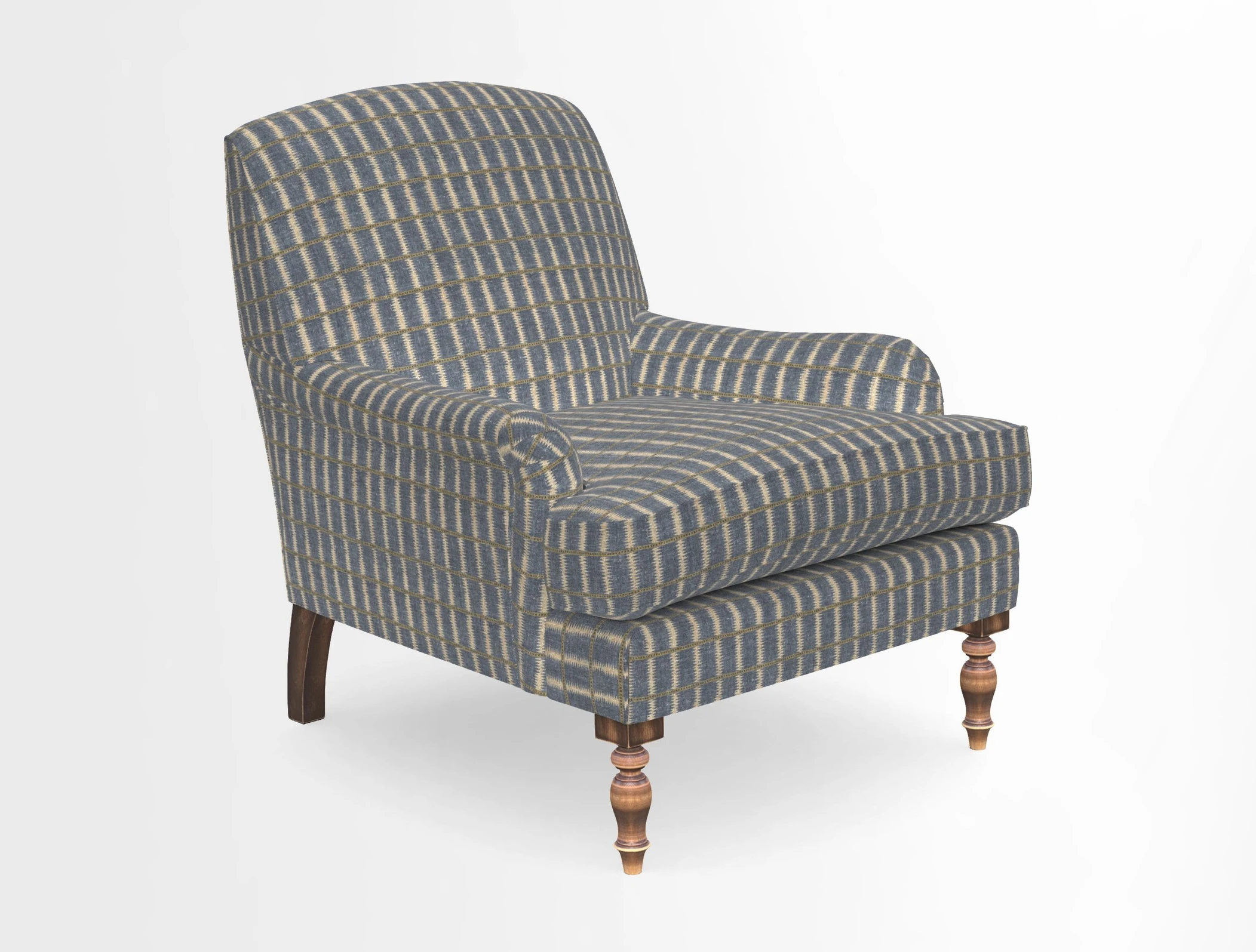 Lyndhurst Chair in V&A Threads of India Opulent-Velvets Lahore Dynasty Slate