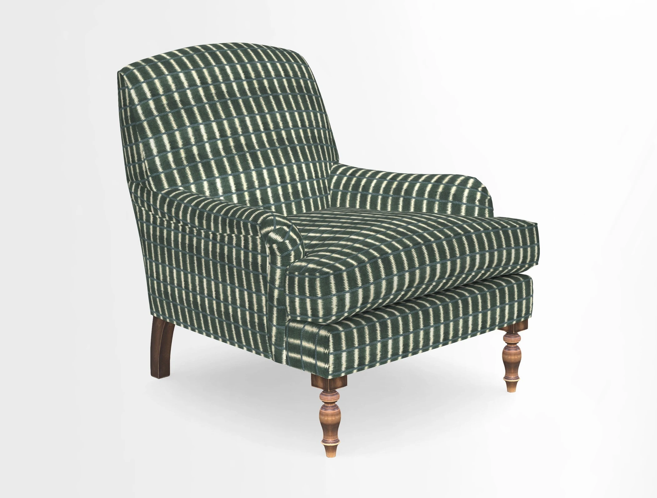 Lyndhurst Chair in V&A Threads of India Opulent-Velvets Lahore Dynasty Slate