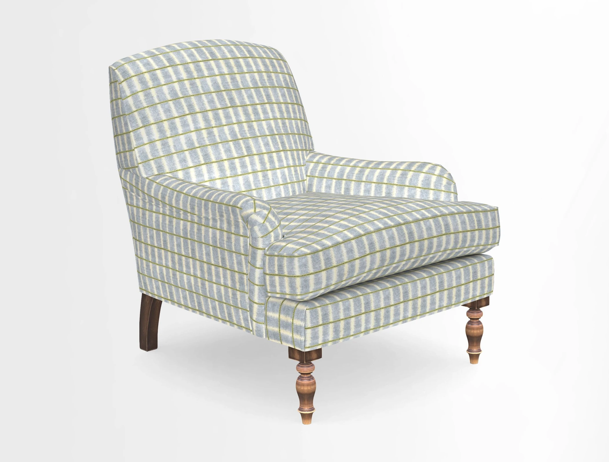 Lyndhurst Chair in V&A Threads of India Opulent-Velvets Lahore Dynasty Slate