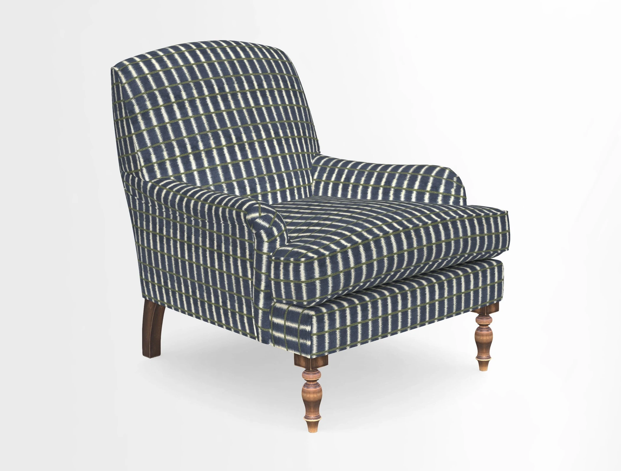 Lyndhurst Chair in V&A Threads of India Opulent-Velvets Lahore Dynasty Slate